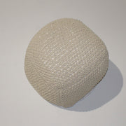 Semi Rounded Pouf, Cable Knitted, Perfect Seating