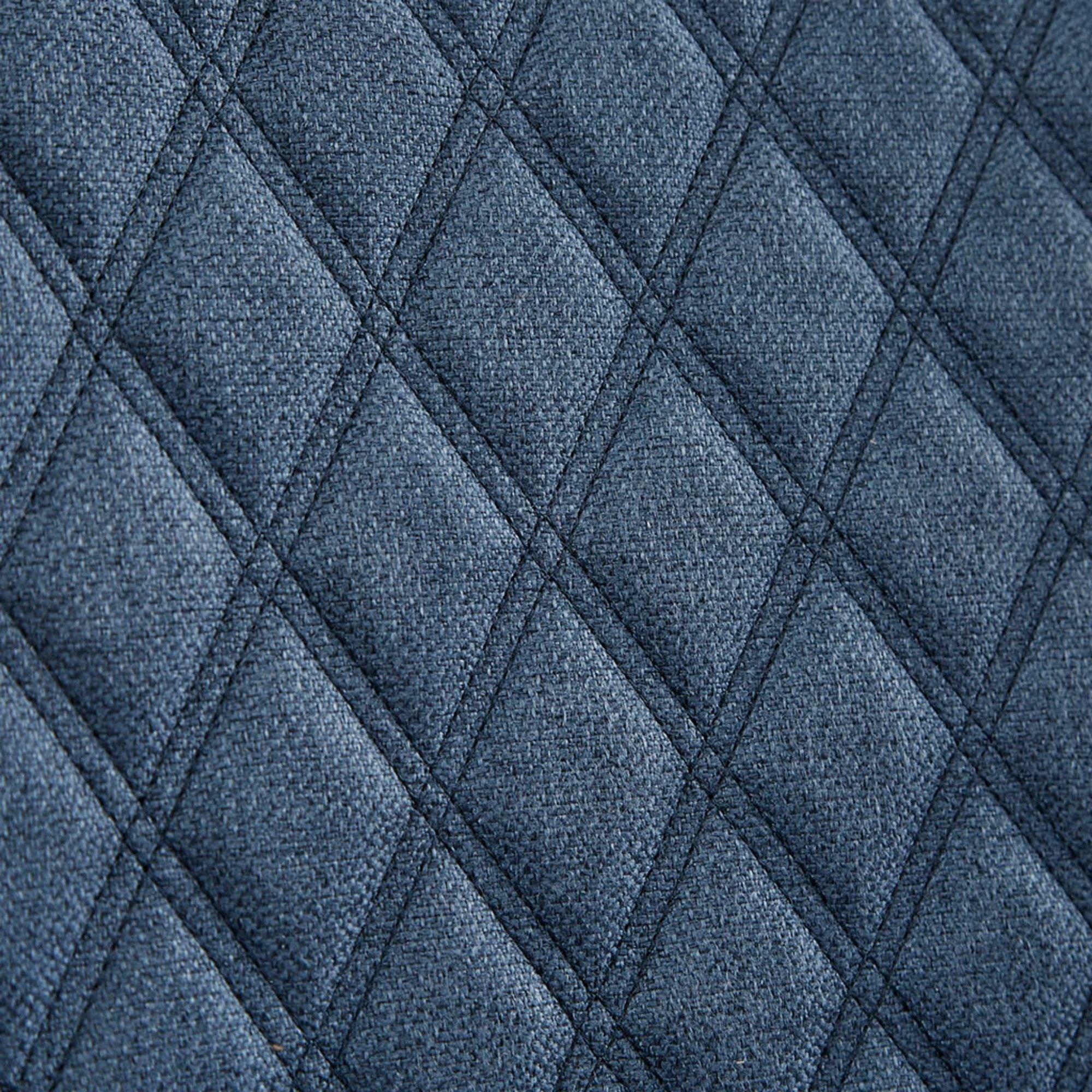Modern Accent Chair With Quilted Back And Silver Studs - Dark Blue
