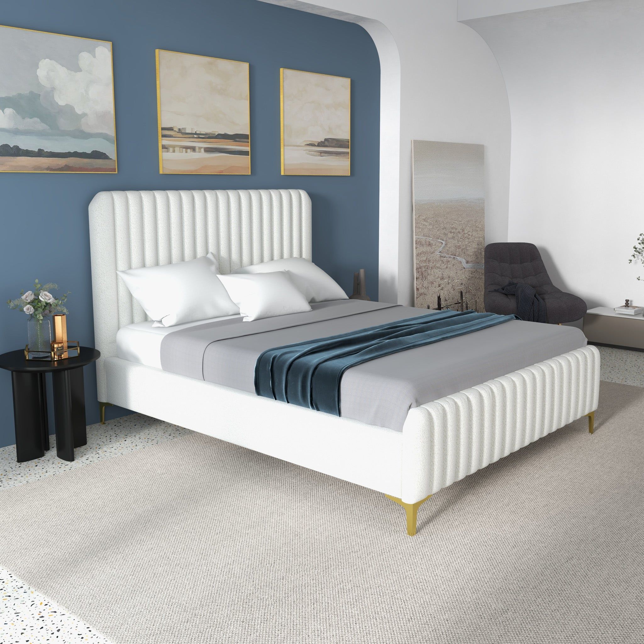 Valery - Upholstered Platform Bed