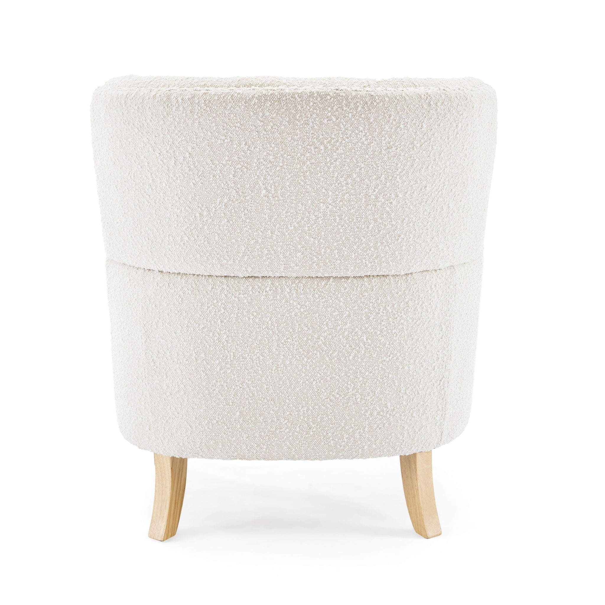 Vintage Style Club Chair, Granular Plush Fabric, Rubber Wood Legs - Almond