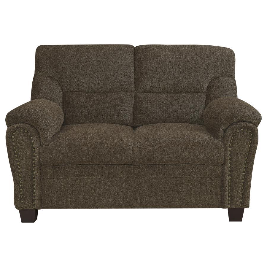 Coaster Fine Furniture Clementine - Upholstered Padded Arm Loveseat | Meri Furniture