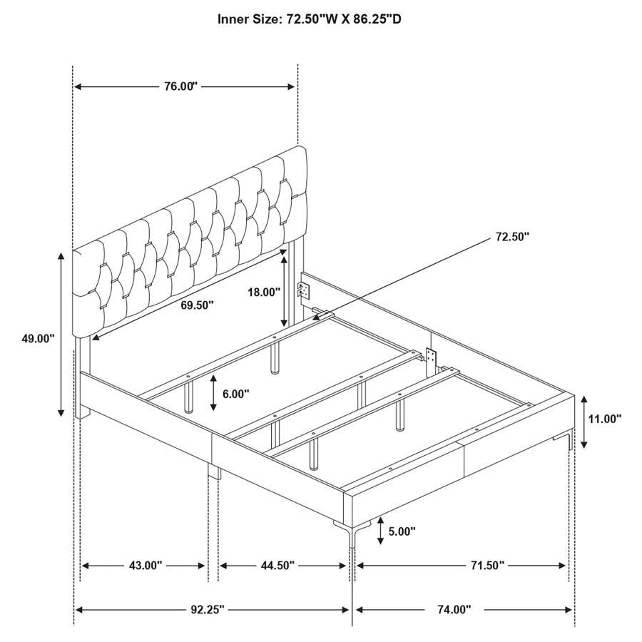 Coaster Fine Furniture Kendall - Panel Upholstered Bed | Meri Furniture