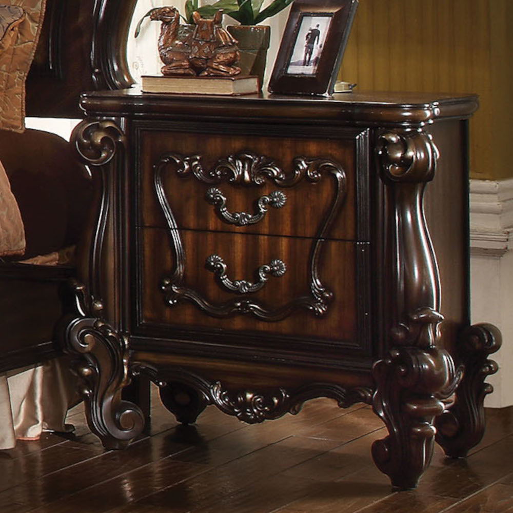 ACME The Versailles nightstand is the perfect accent to create the style of royalty your bedroom has been needing. | Meri Furniture