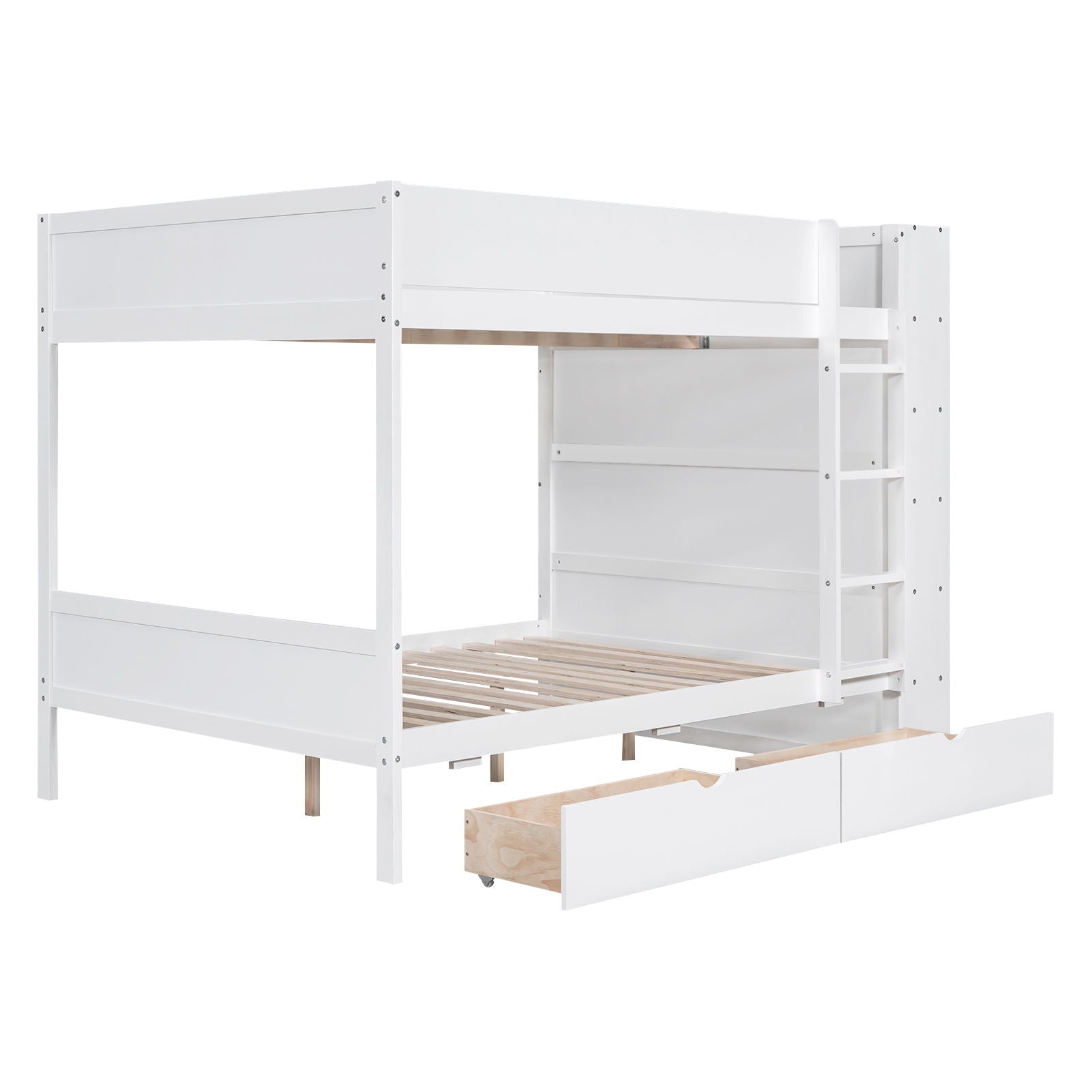 Bunk Bed With 2 Drawers And Multi Layer Cabinet