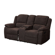 Madden - Motion Loveseat With Console - Brown Chenille