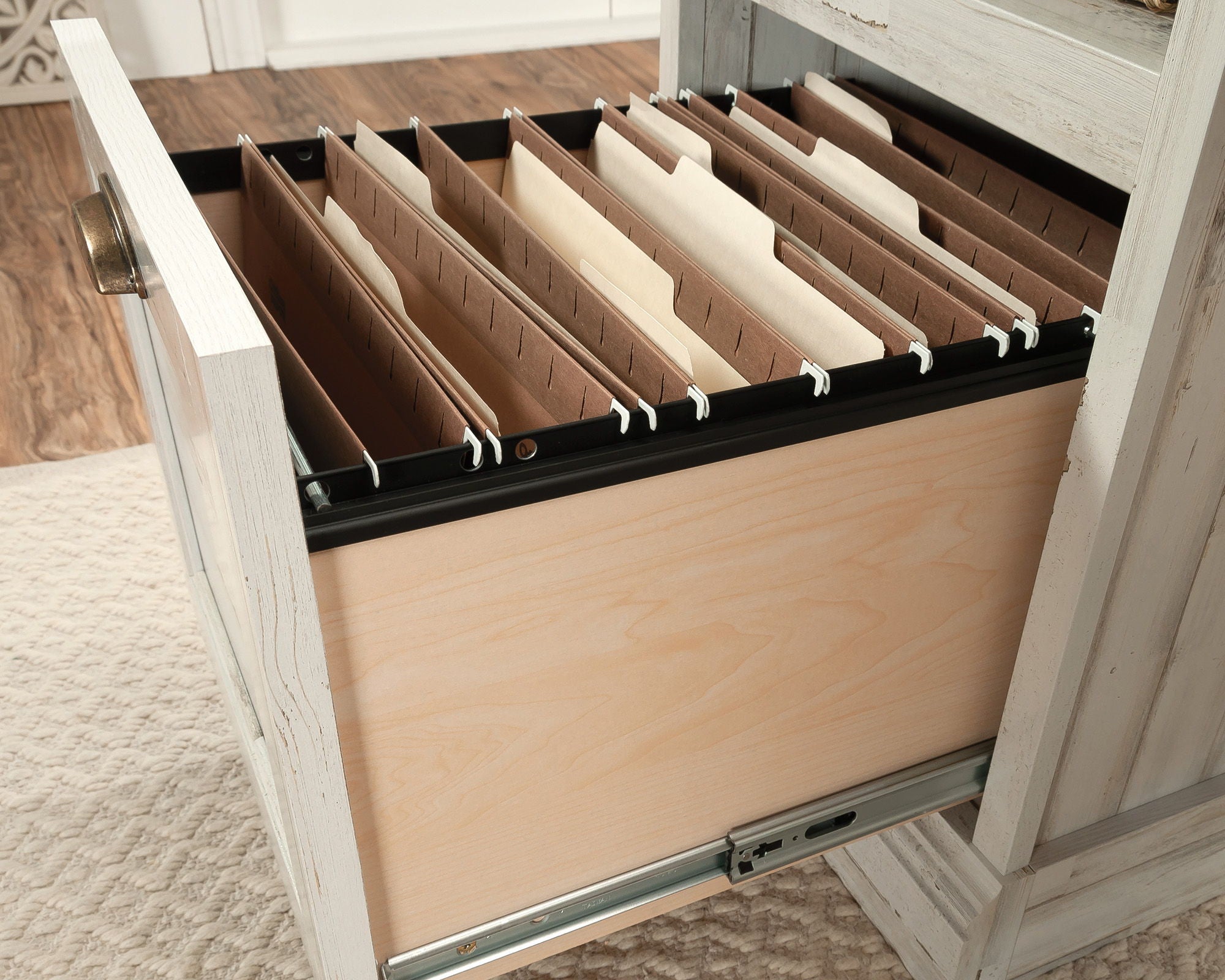 Home Office Executive Desk in White Plank