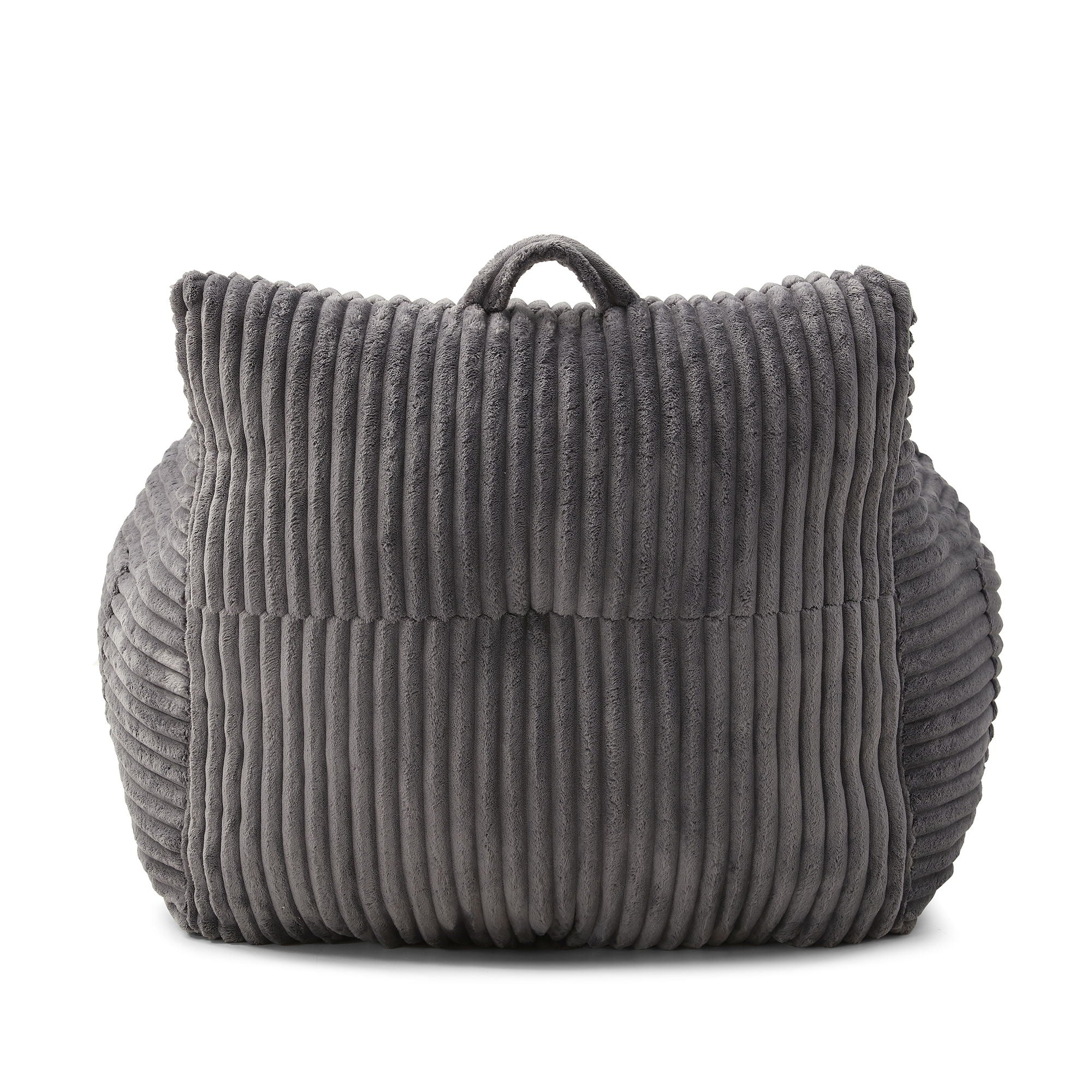 Giant Plush Bean Bag Chair With Armrests And Footstool