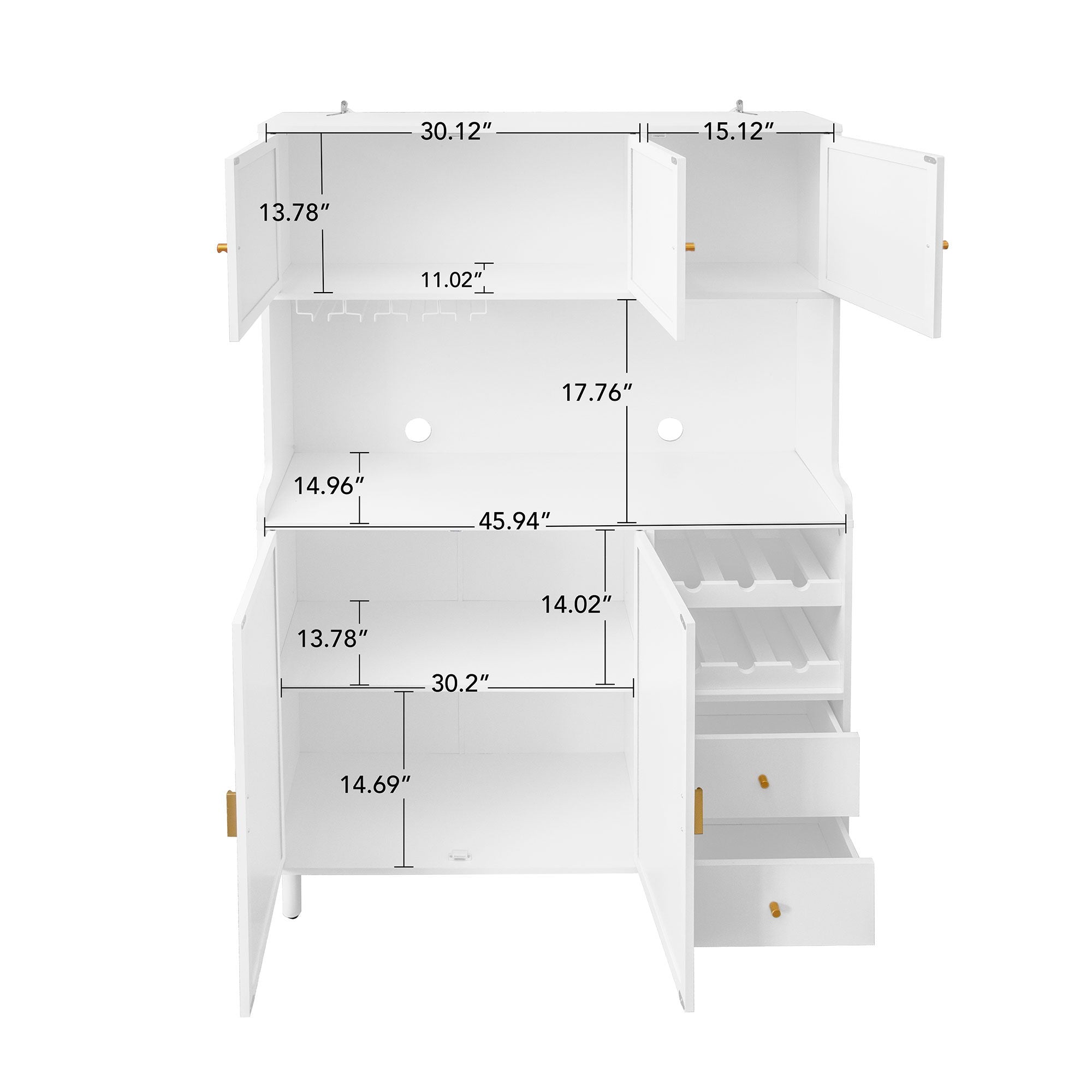 Modern Accent Storage Cabinet For Living Room, Bedroom, Dining Room, Or Study - White