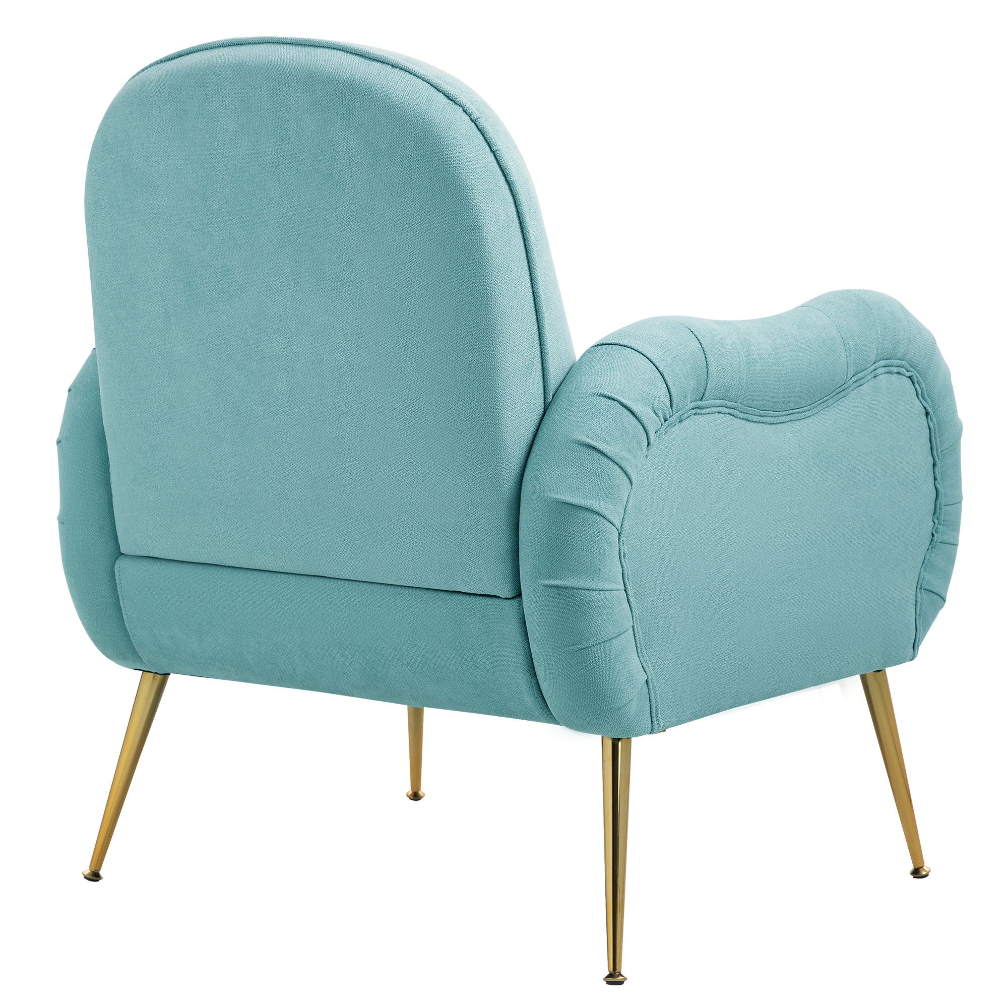 Modern Accent Chair With Metal Legs, Snowflake Fabric Armchair