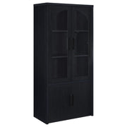 Riva - 4-Door Tall Accent Display Cabinet LED Lighting - Black