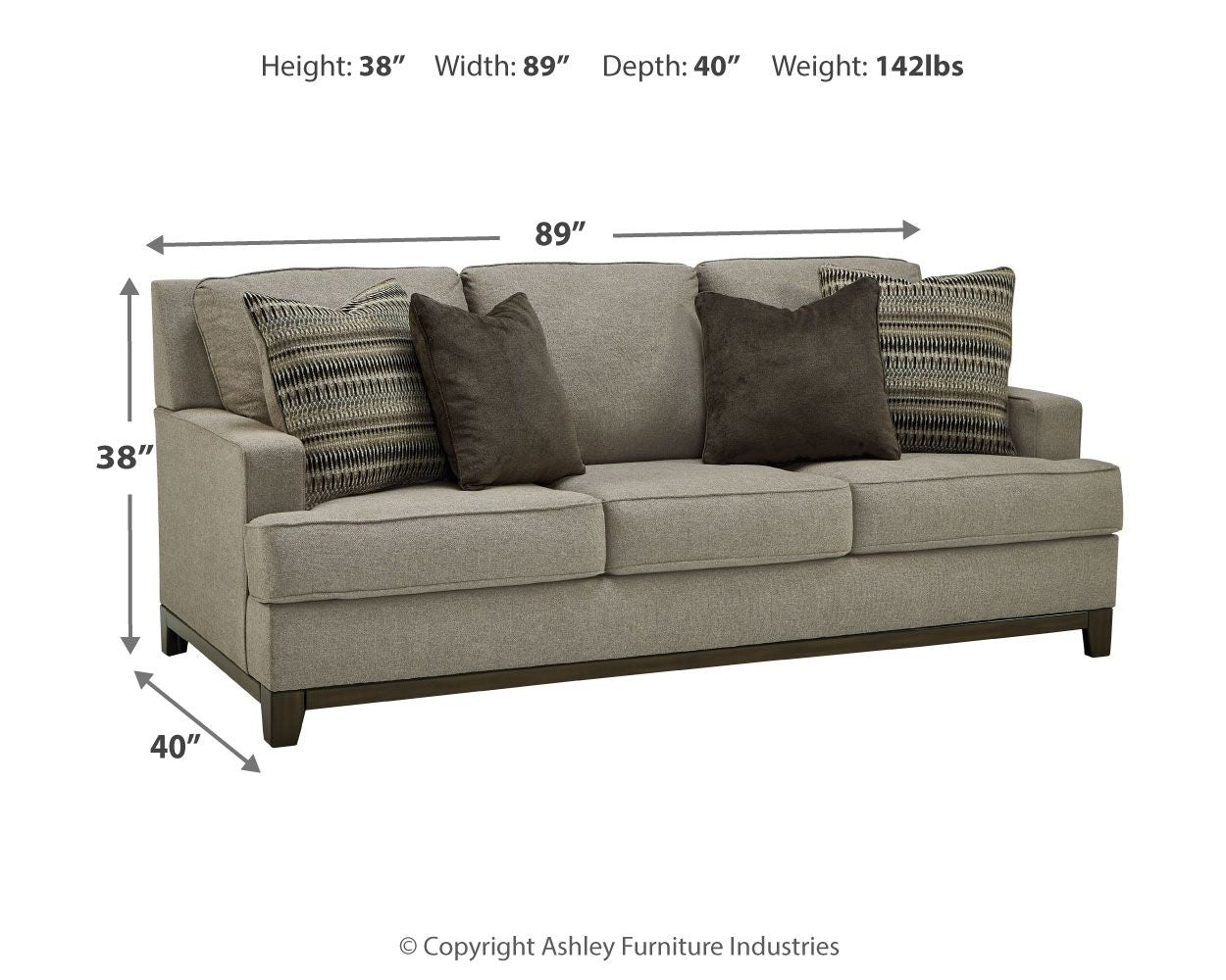 Ashley Furniture Kaywood - Granite - Sofa | Meri Furniture