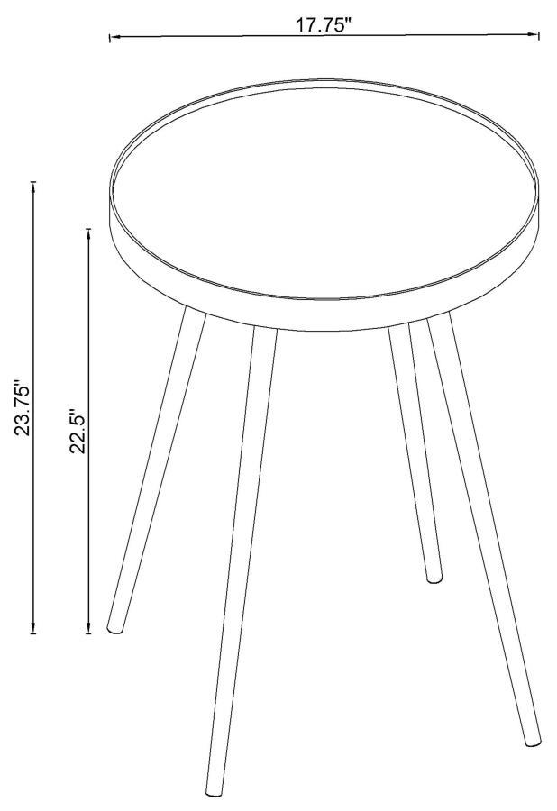 Coaster Fine Furniture Kaelyn - Round Mirror Top End Table | Meri Furniture