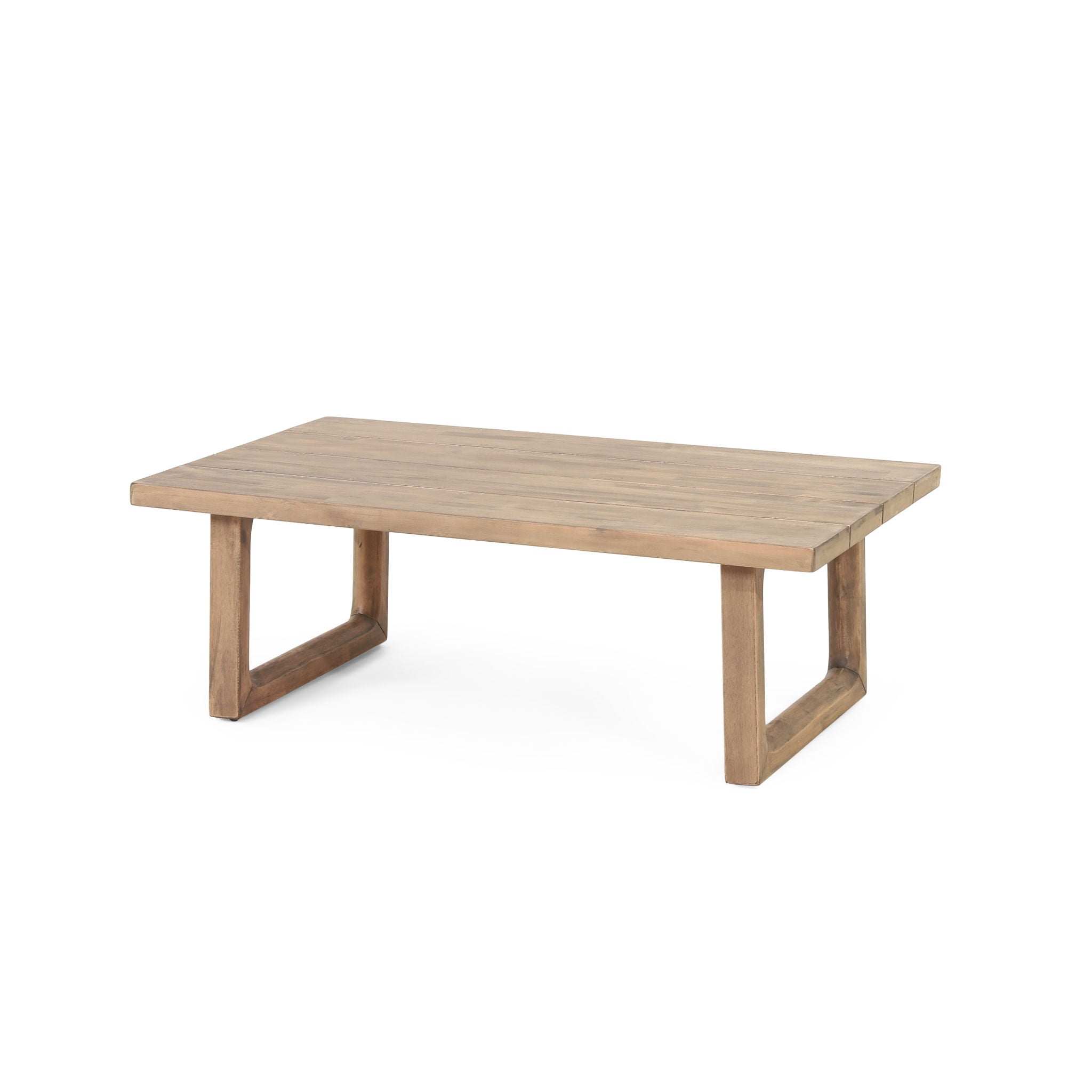 4 Pieces Acacia Wood Patio Furniture Set, Outdoor Furniture With Coffee Table, Patio Conversation Set Deep Seating With Soft Cushion, Porch Chairs For Backyard Porch Balcony - Brown Wash / Beige