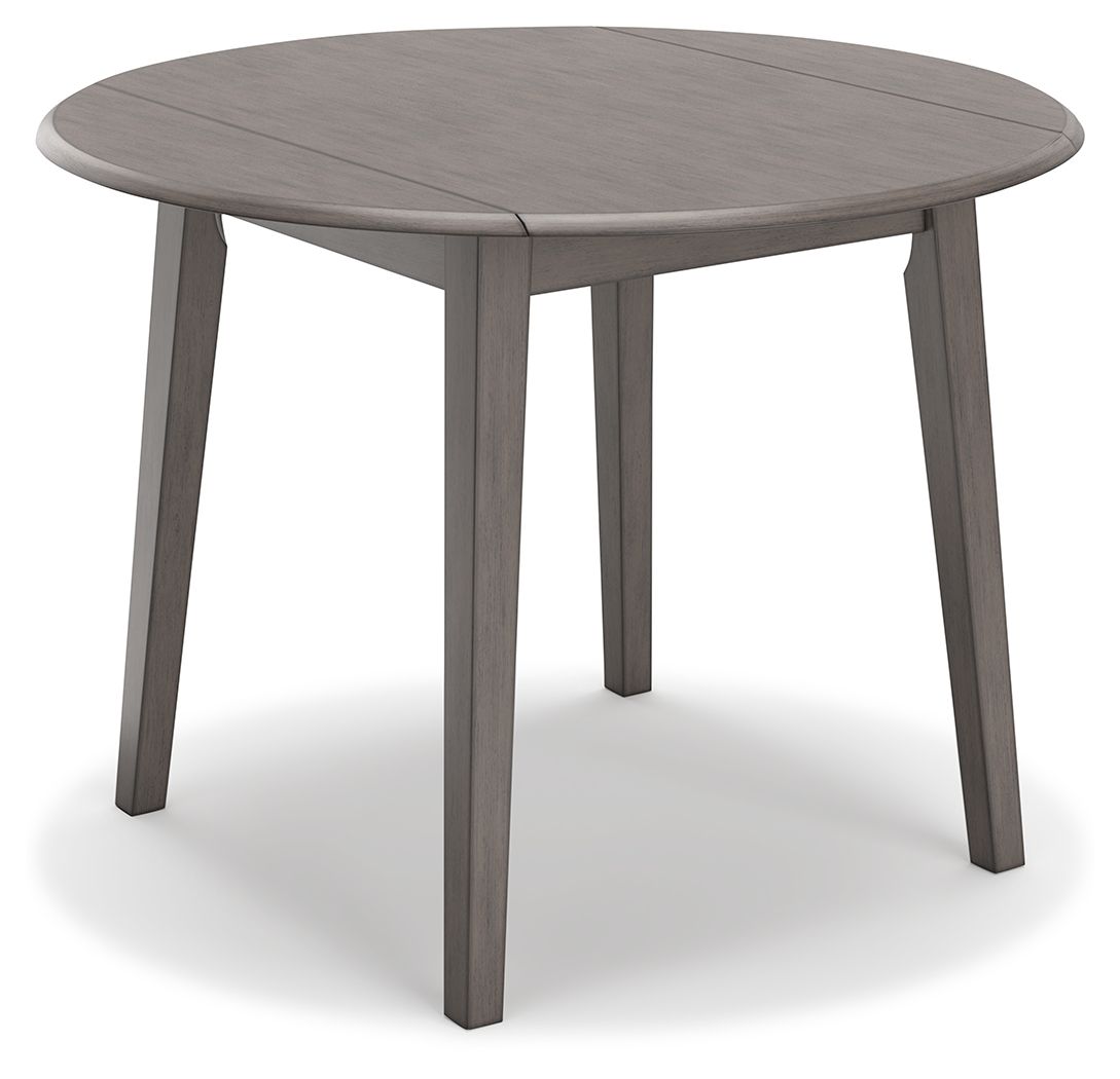 Signature Design by Ashley® Shullden - Gray - Round Drm Drop Leaf Table | Meri Furniture