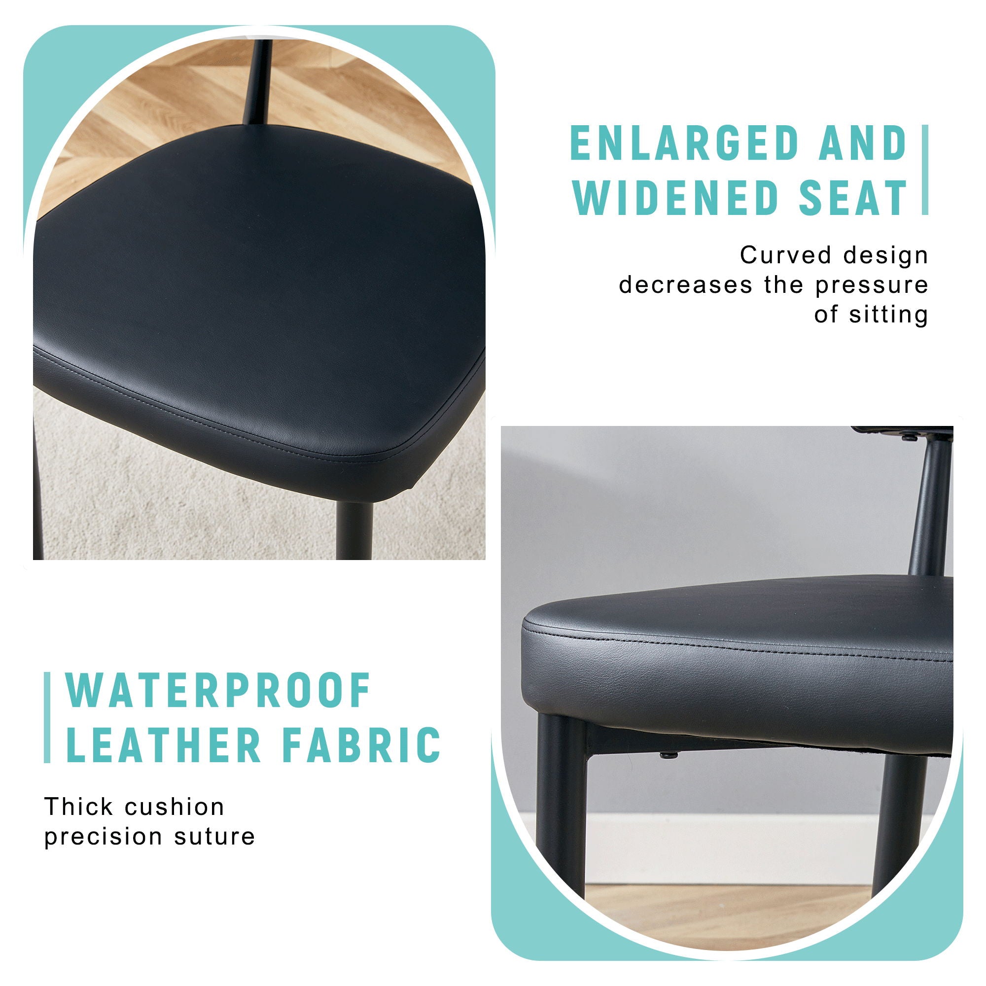 Minimalist Ergonomic Dining Chair With Curved Backres (Set of 4)