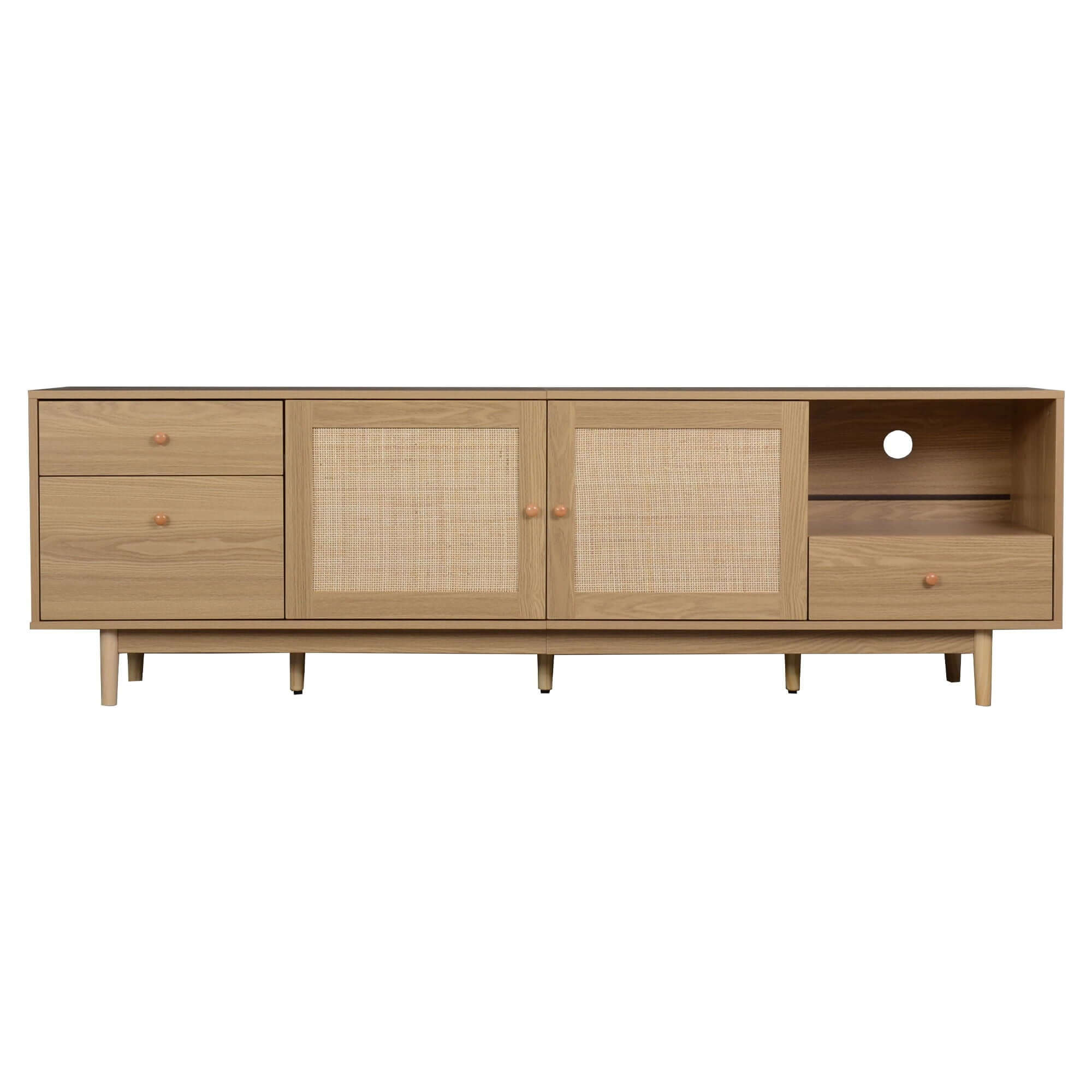 TV Stand With Doors - Natural