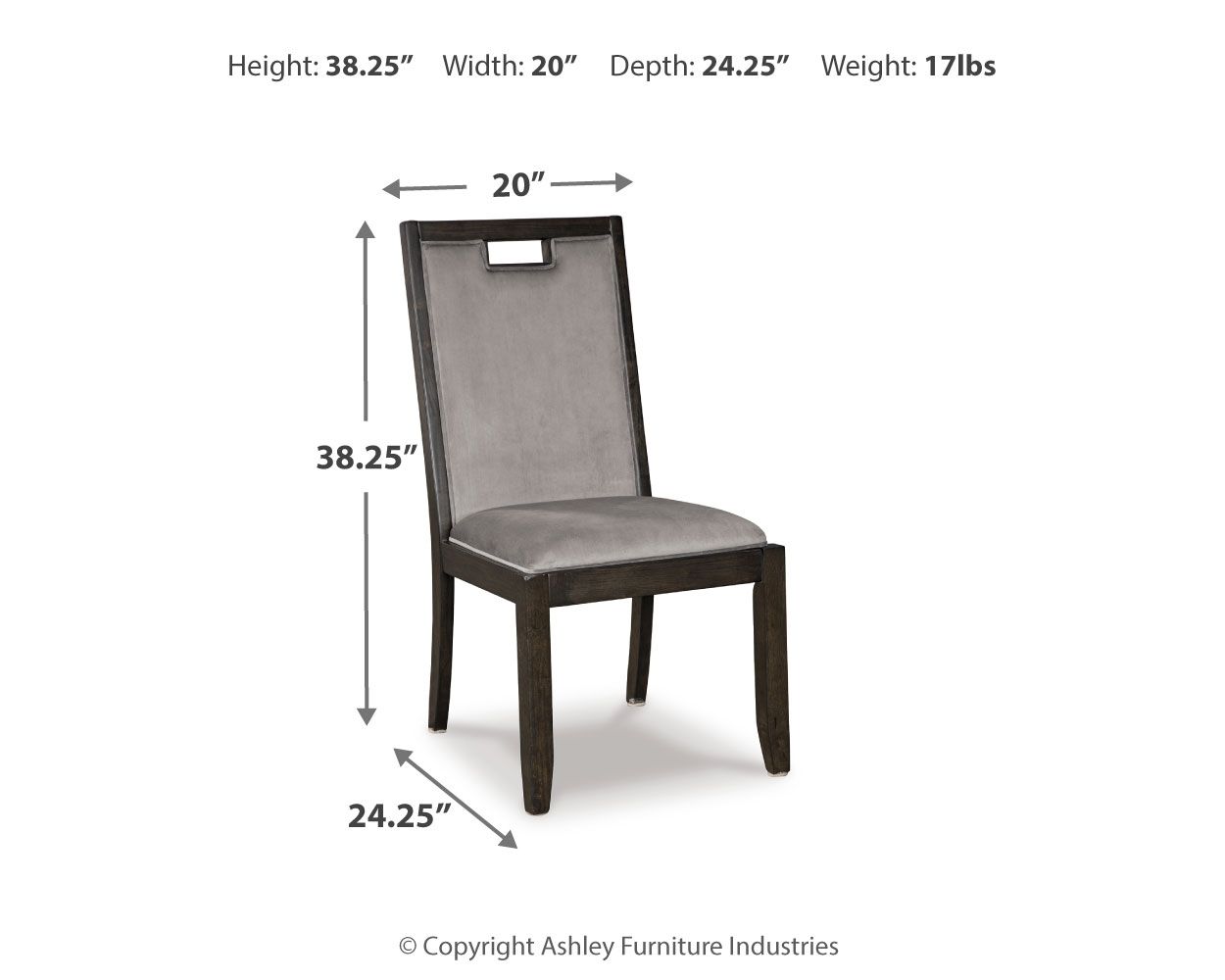 Signature Design by Ashley® Hyndell - Gray / Dark Brown - Dining Uph Side Chair (Set of 2) | Meri Furniture