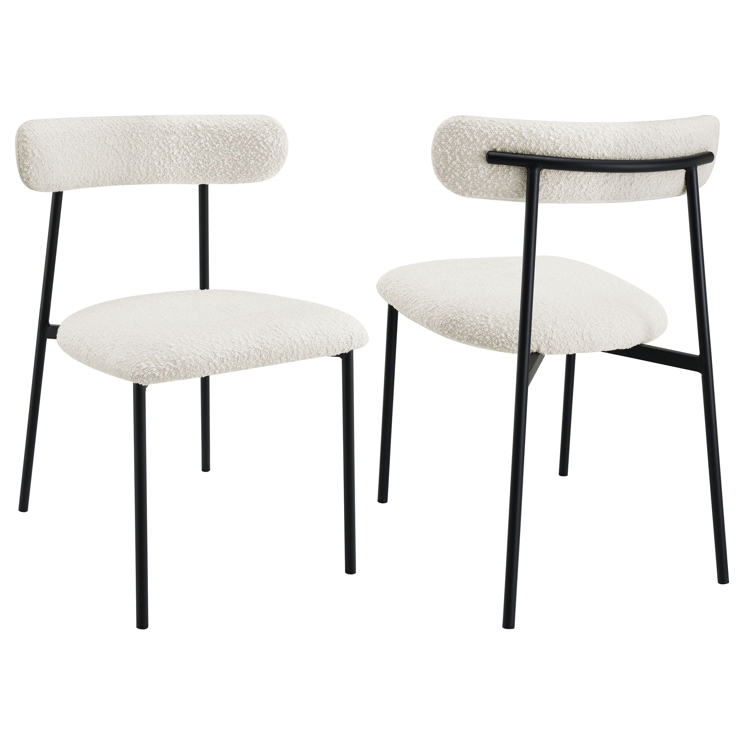 Coaster Fine Furniture Anzio - Boucle Upholstered Dining Side Chair (Set of 2) - White | Meri Furniture