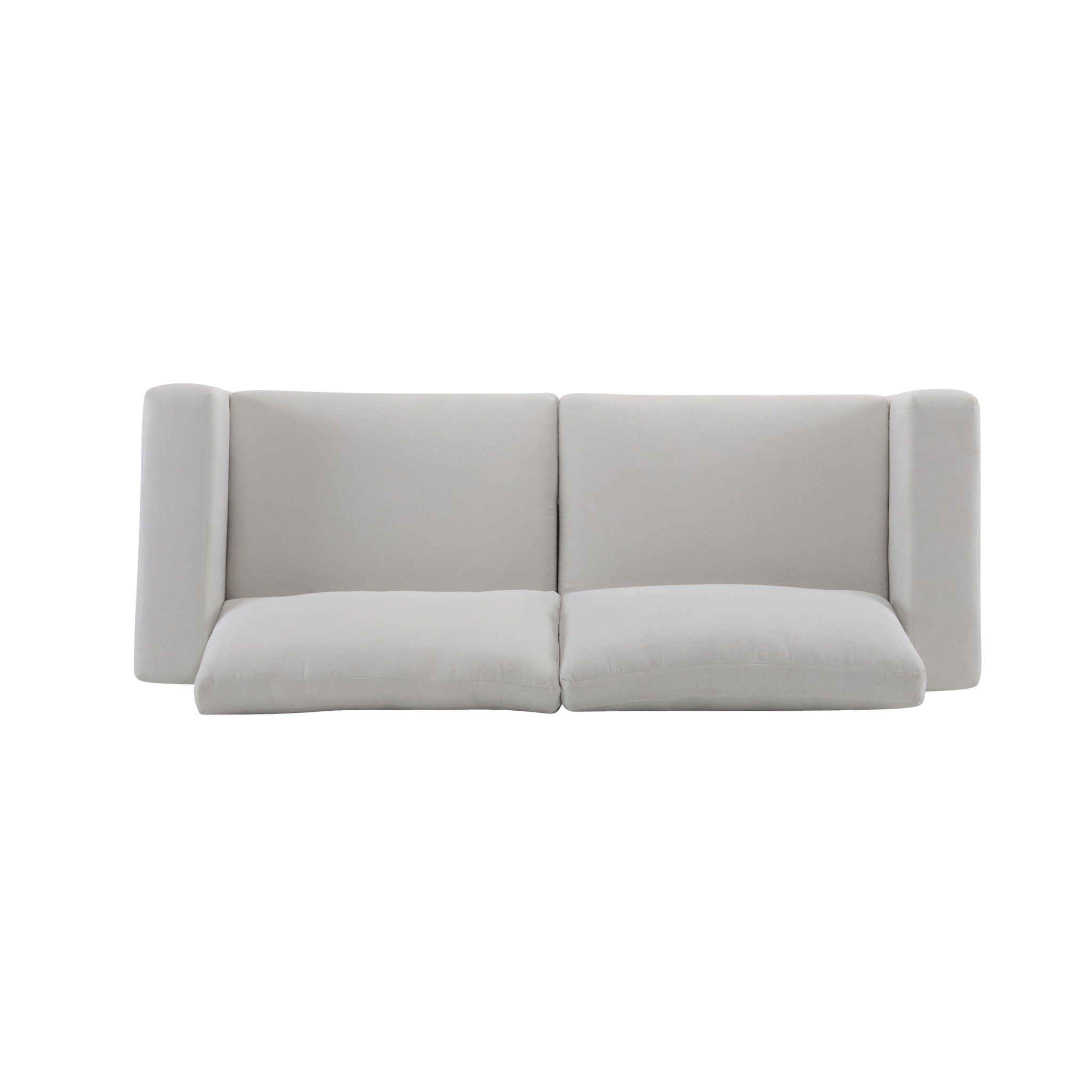 Modern Square Arm Sofa With Soft Fabric Upholstery, Deep Cushions