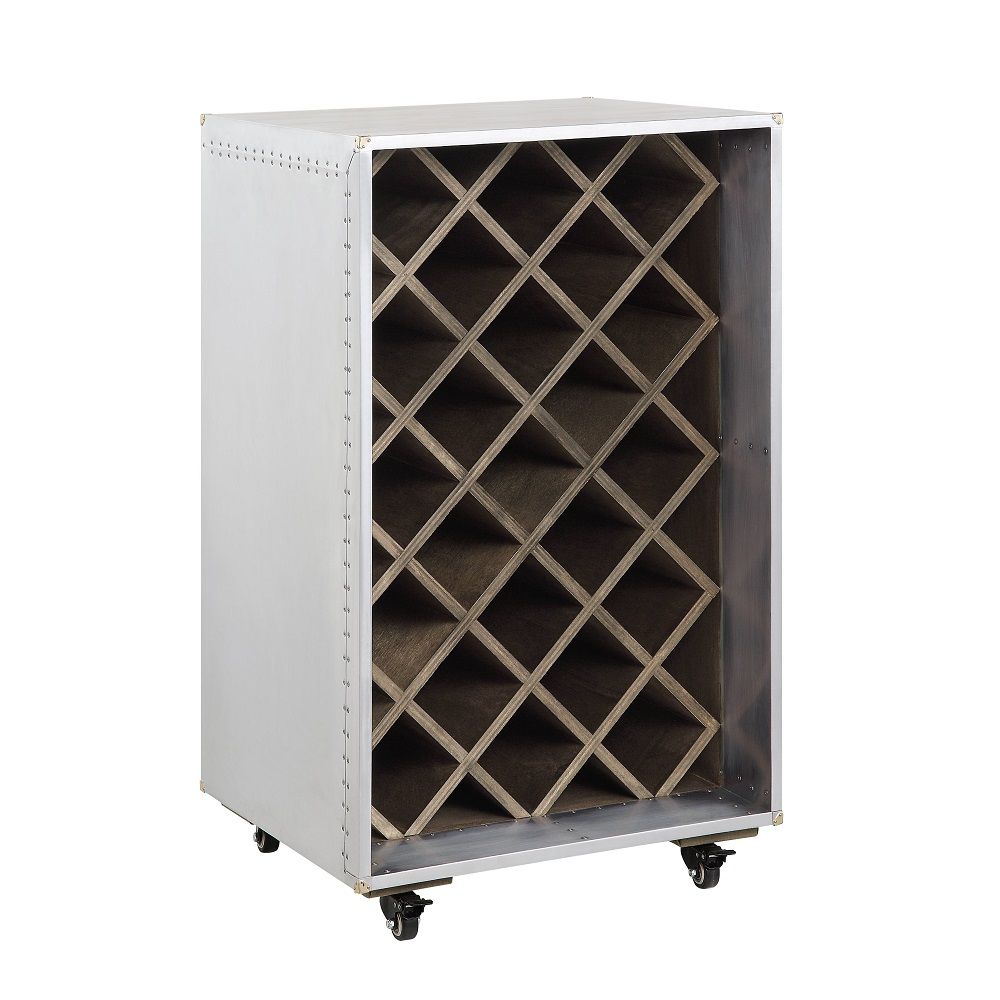 ACME Raini - Wine Cabinet - Aluminum | Meri Furniture