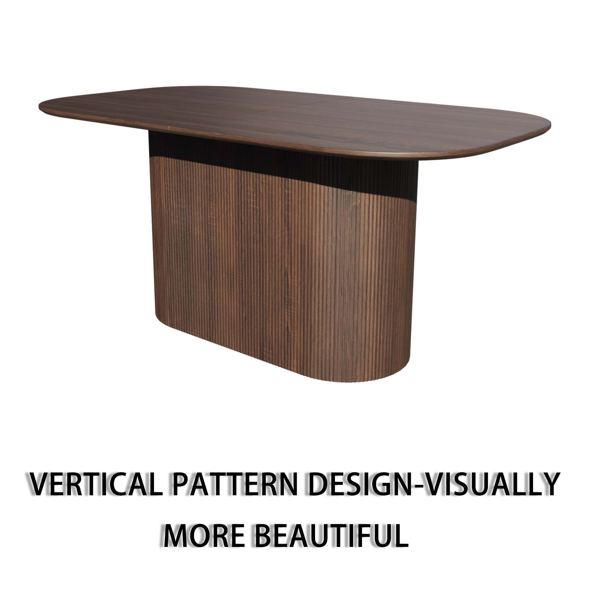 Modern Dining Table With Vertical Striped Legs