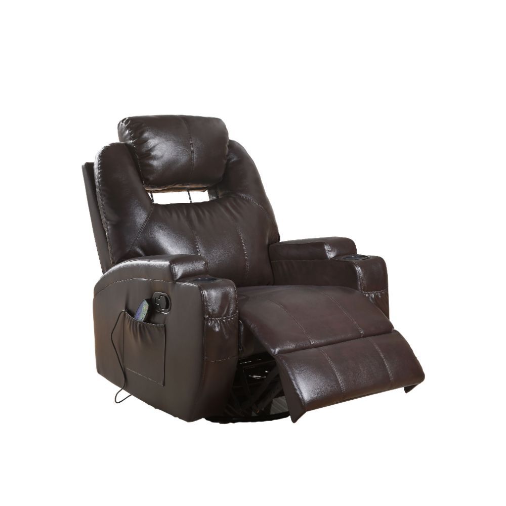 ACME KD Back, Features: Rocker, 360 Swivel Degrees, Power Massage & Cup-Holder • Motion Reclining Function (External Latch Handle). | Meri Furniture