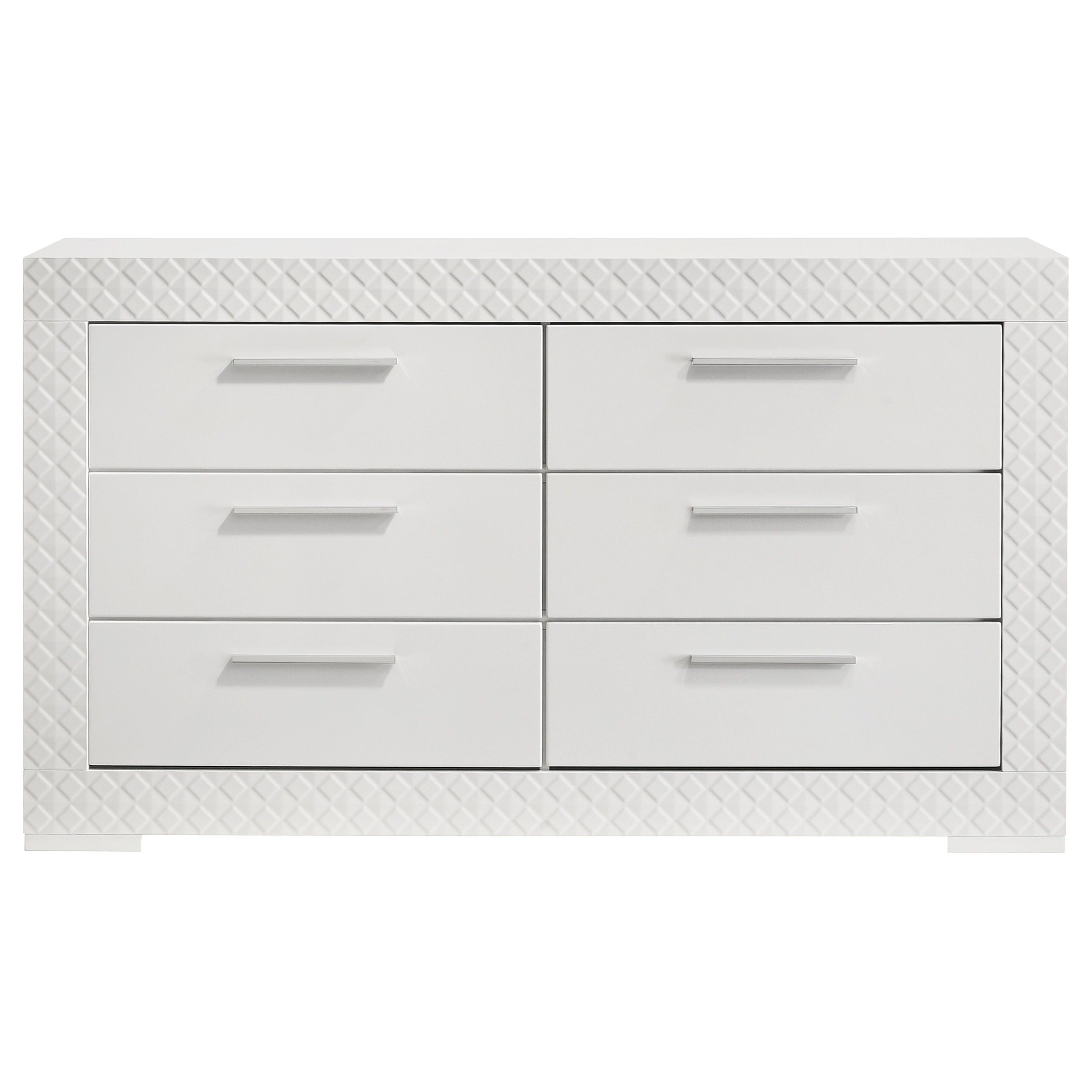 Coaster Fine Furniture Ives - 6-Drawer Dresser Cabinet - White High Gloss | Meri Furniture
