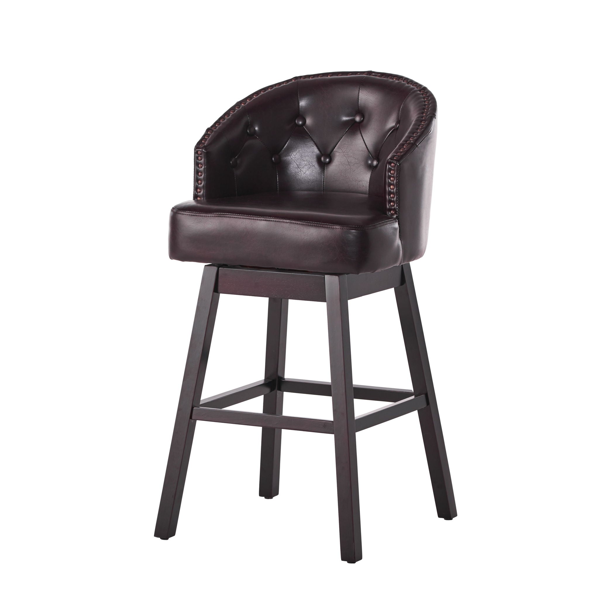 360 Degree Swivel Bar Stool With Stunning Nailhead Trim (Set of 2)