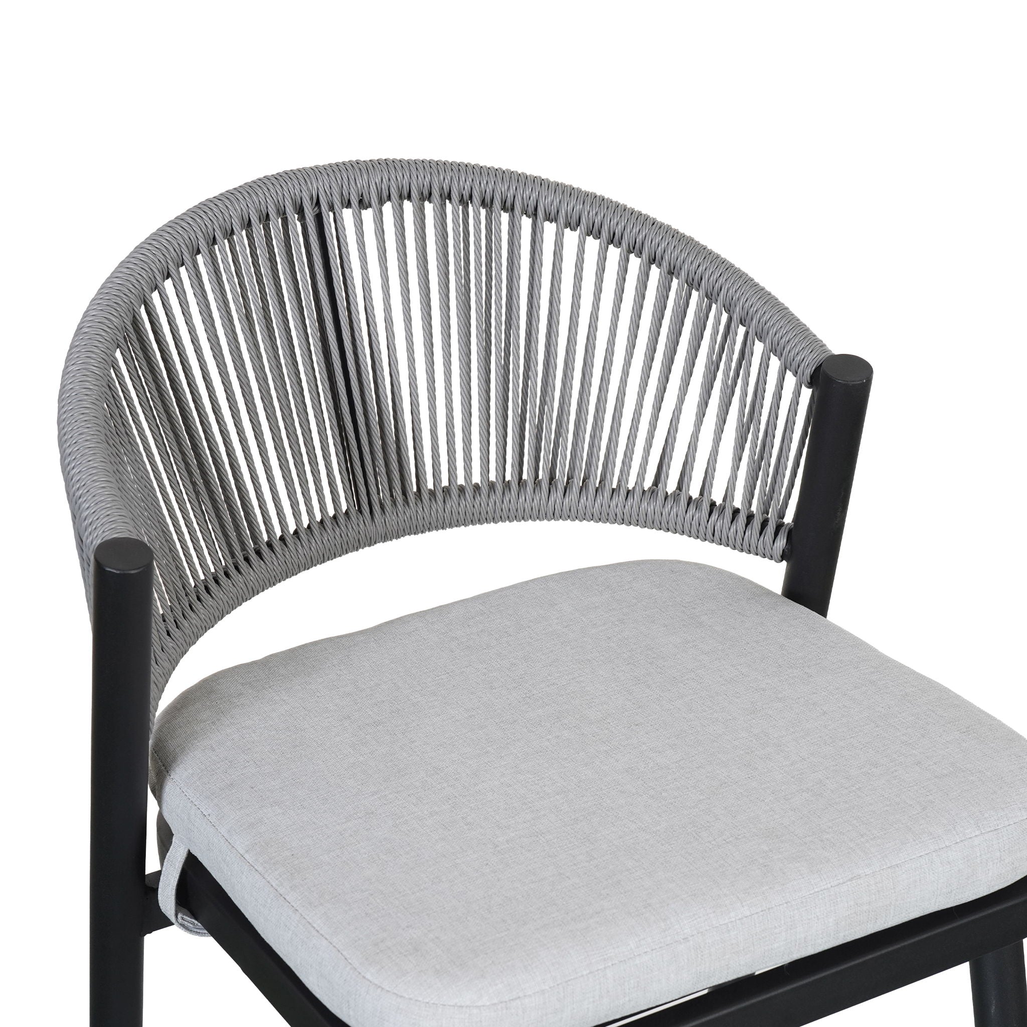 Outdoor 26" Counter Height Metal Frame Counter Stools With Scallop Shaped Backrest & Water Resistant Cushions