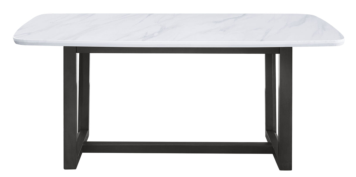 ACME Madan - Dining Table - Marble Top & Weathered Gray Finish | Meri Furniture