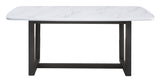 ACME Madan - Dining Table - Marble Top & Weathered Gray Finish | Meri Furniture