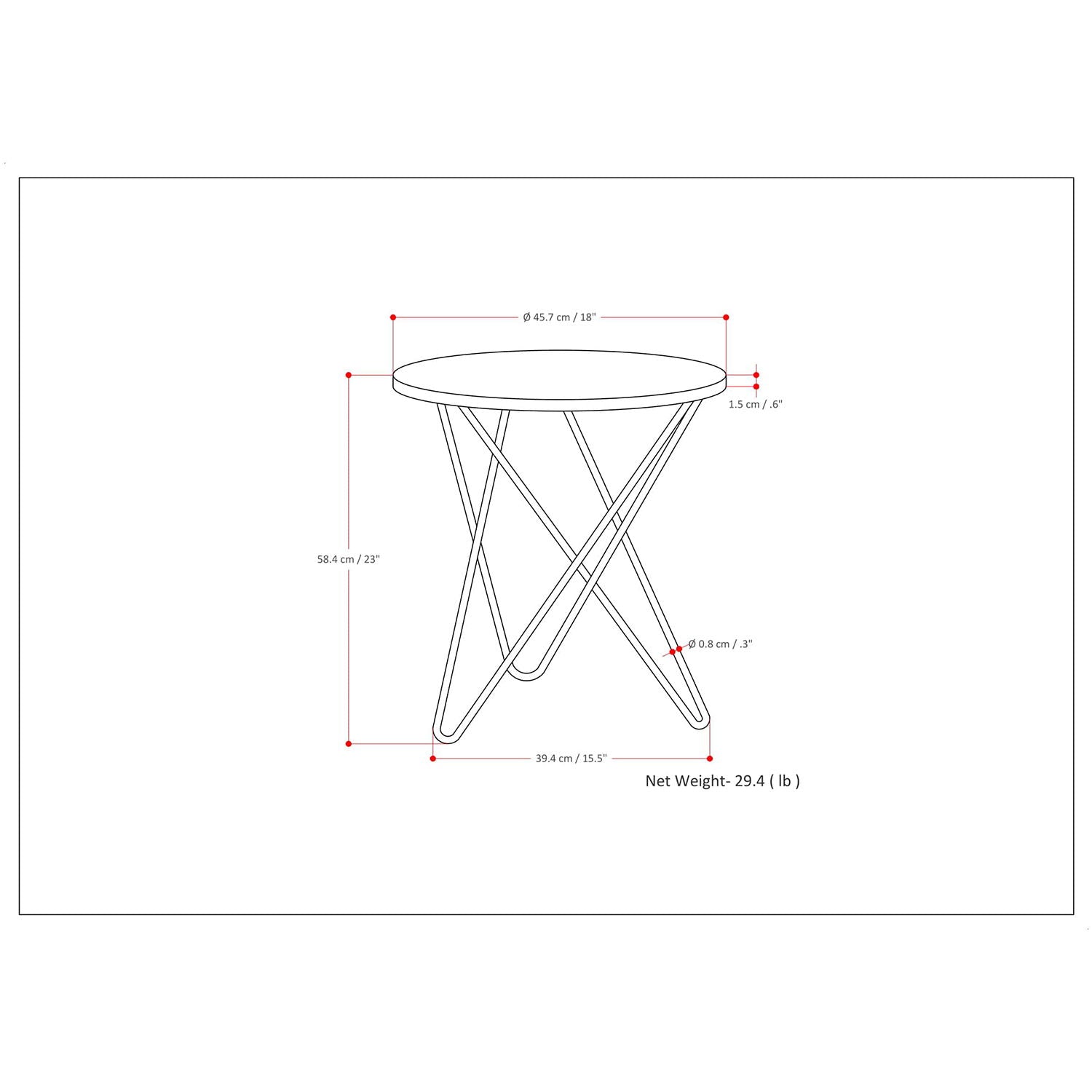 Gabon - Accent Table - White / Gold