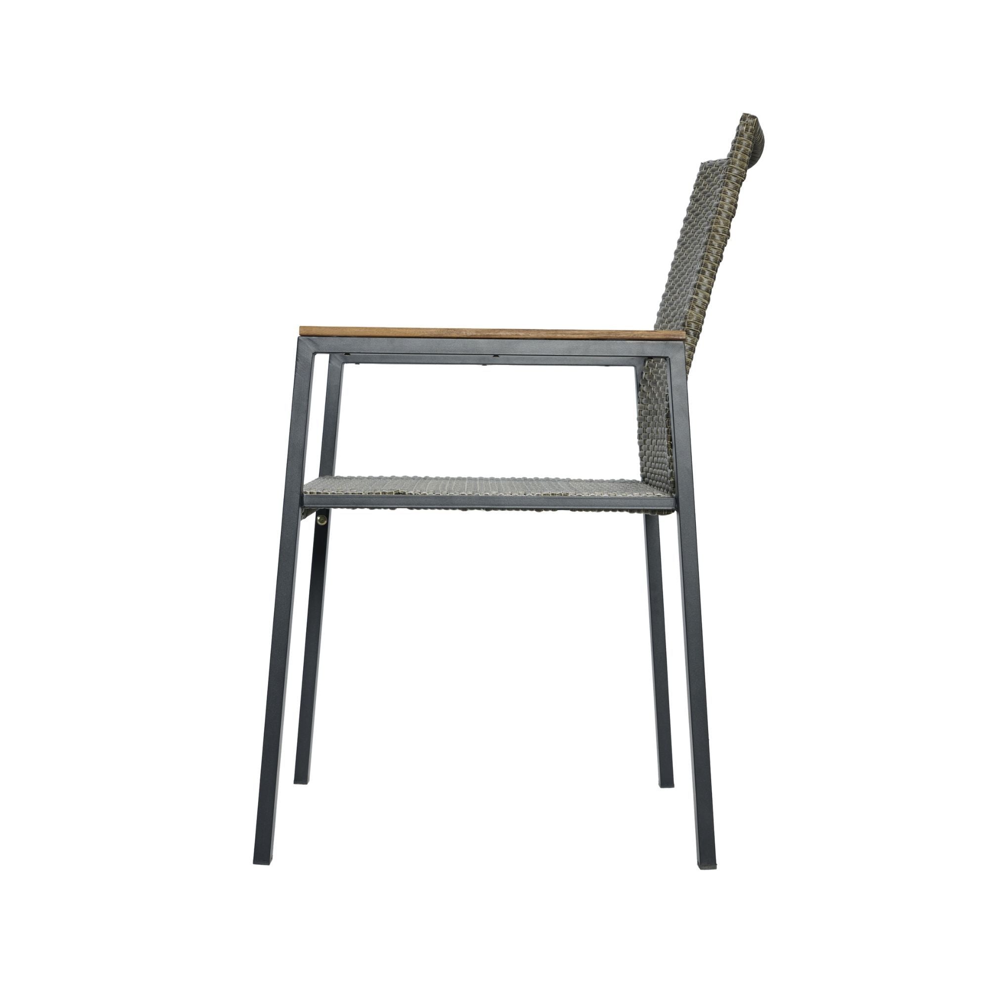 All Weather 7 Piece Patio Dining Table Set With Umbrella Hole - Brown / Gray