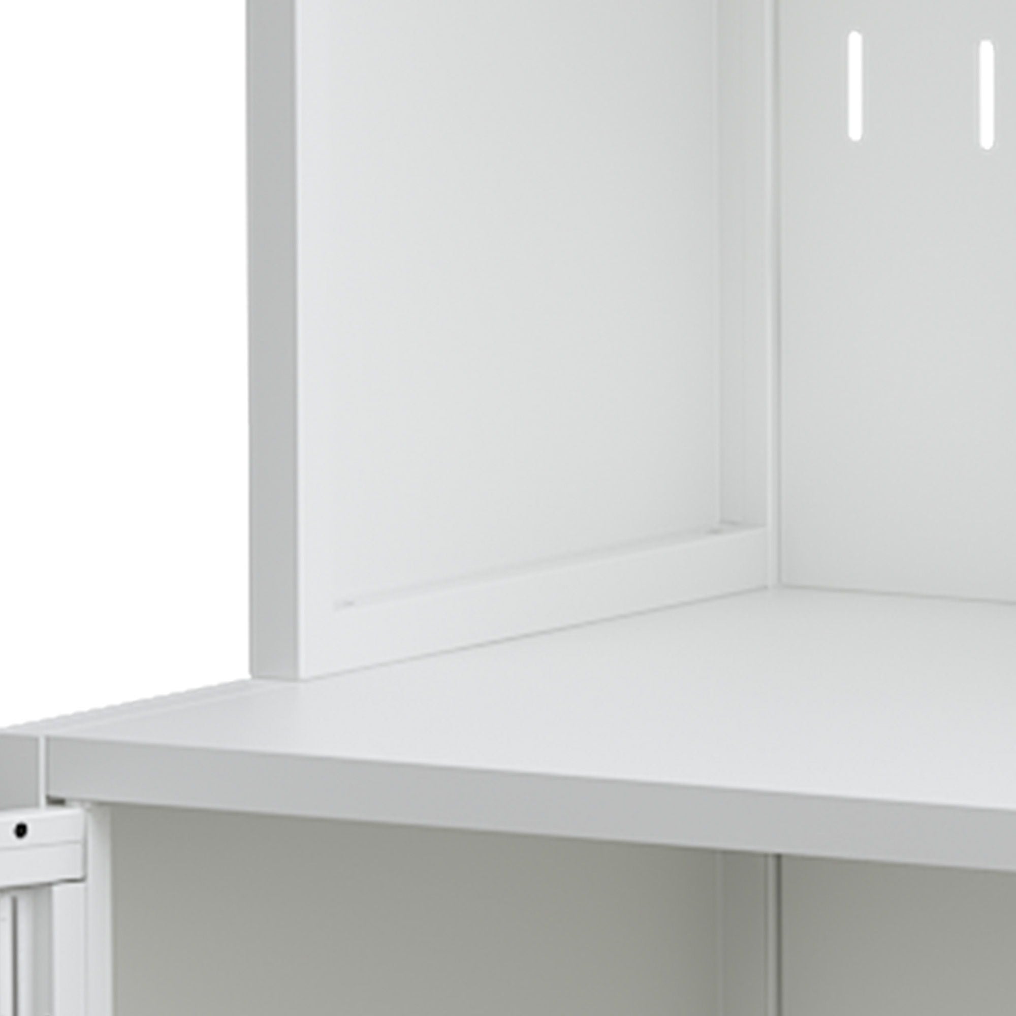 Contemporary Kitchen Pantry Cabinet With Glass Doors, Adjustable Shelves, Steel - Brushed Nickel