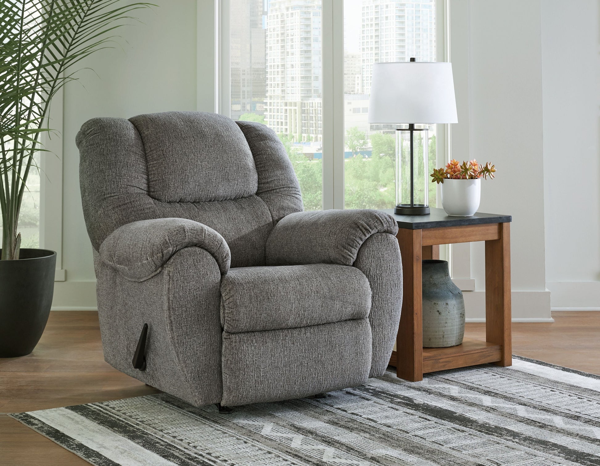Signature Design by Ashley® Bindura - Mineral - Rocker Recliner | Meri Furniture
