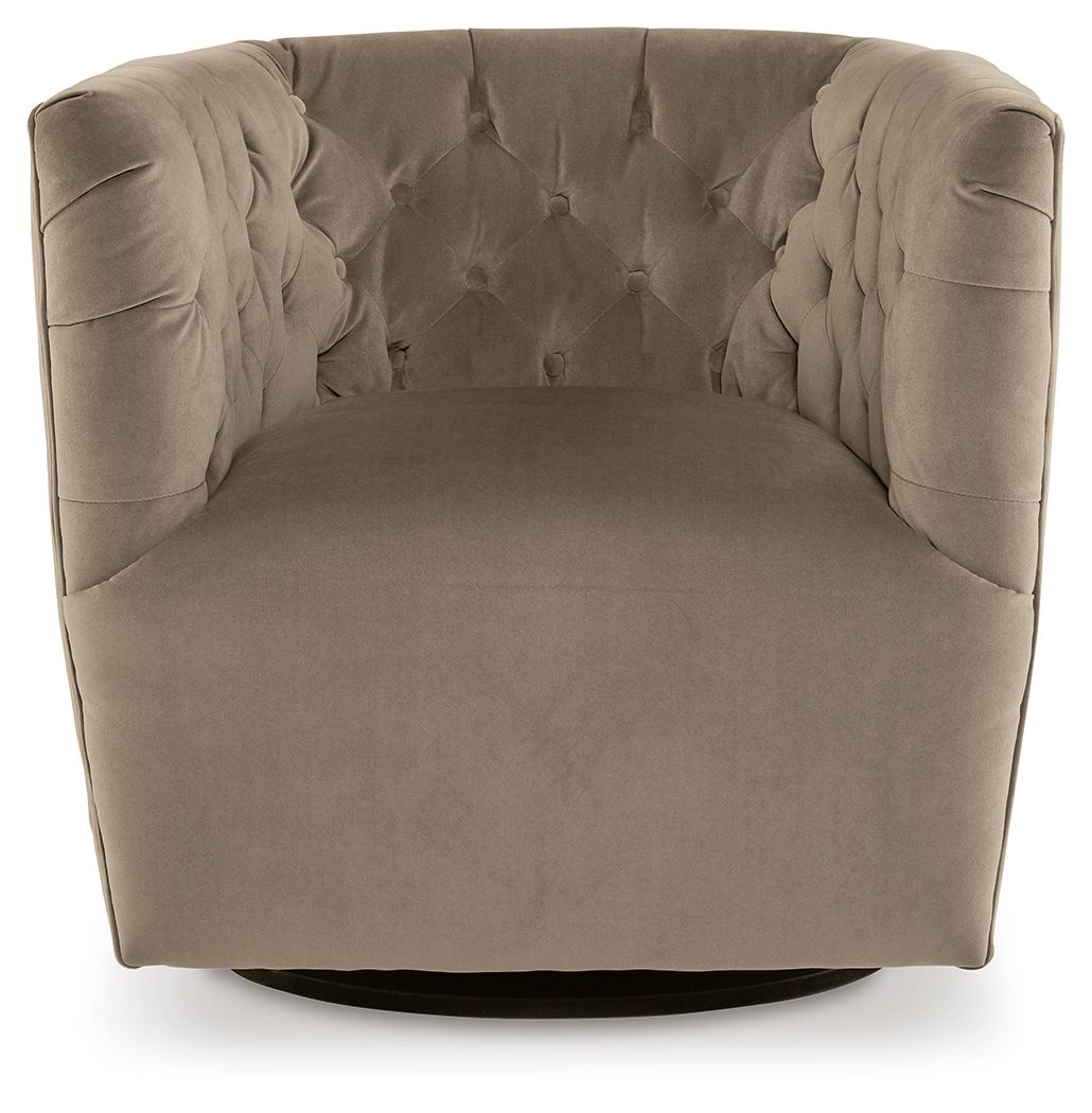 Signature Design by Ashley® Hayesler - Cocoa - Swivel Accent Chair | Meri Furniture