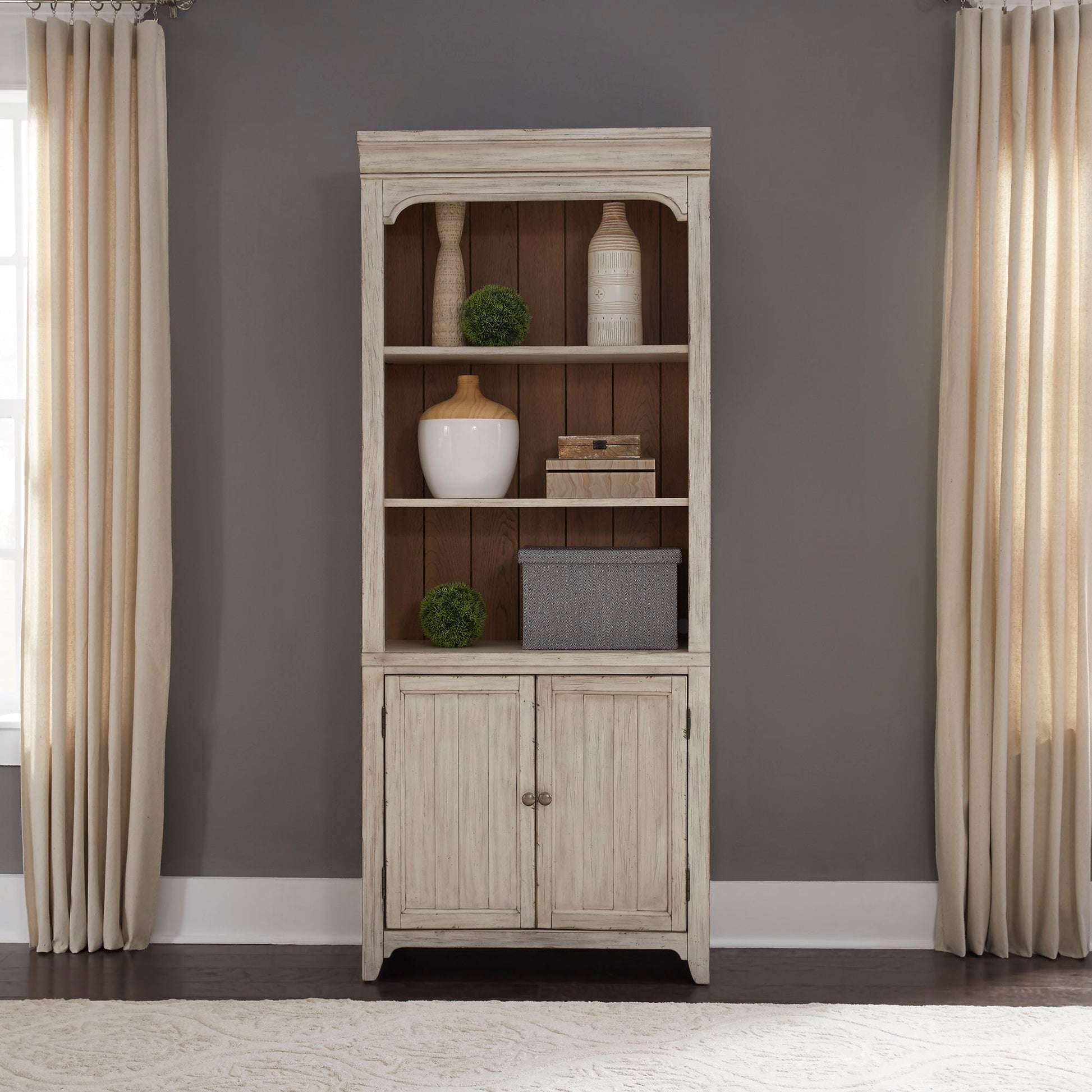 Liberty Furniture Farmhouse Reimagined - Bookcase - White | Meri Furniture