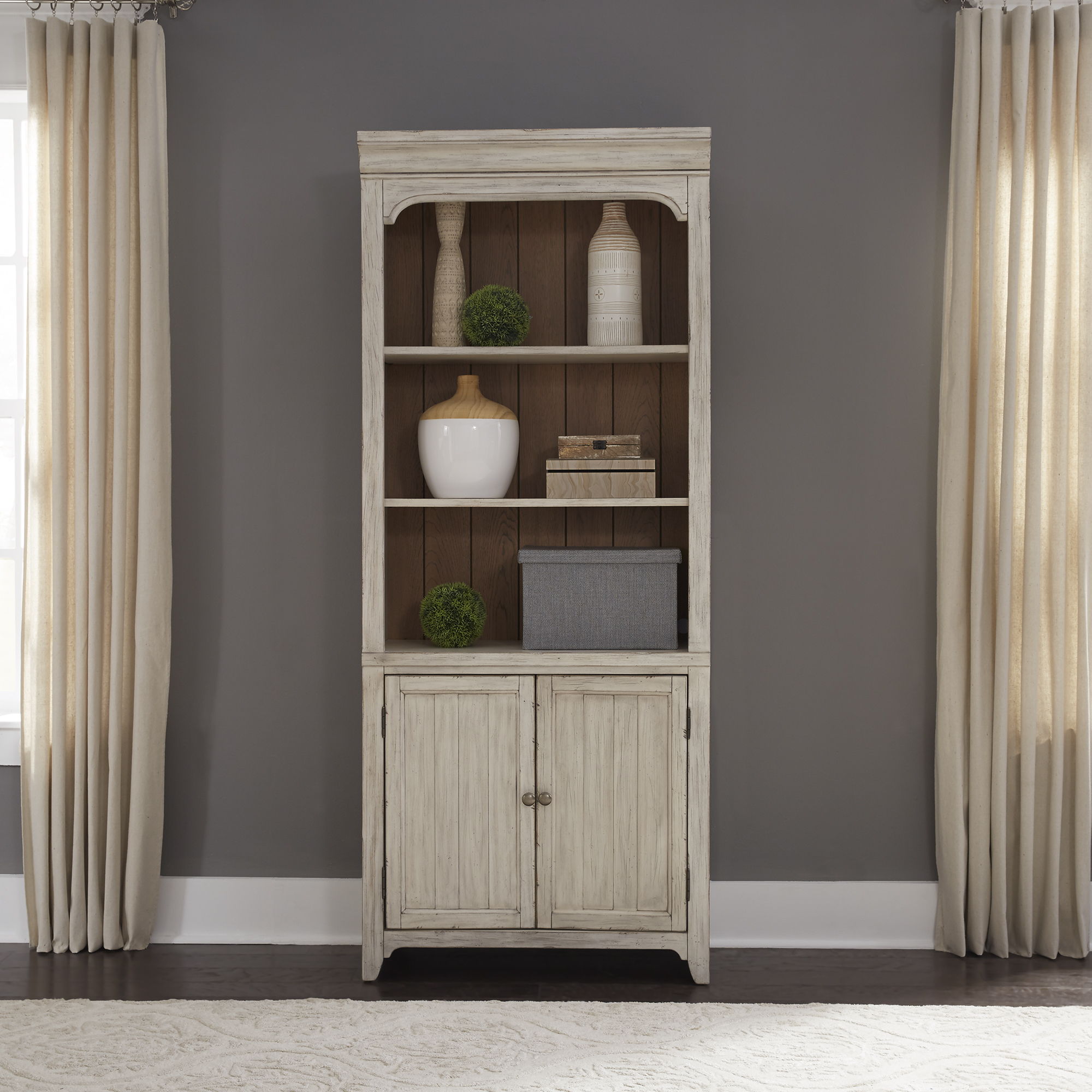 Liberty Furniture Farmhouse Reimagined - Bookcase - White | Meri Furniture