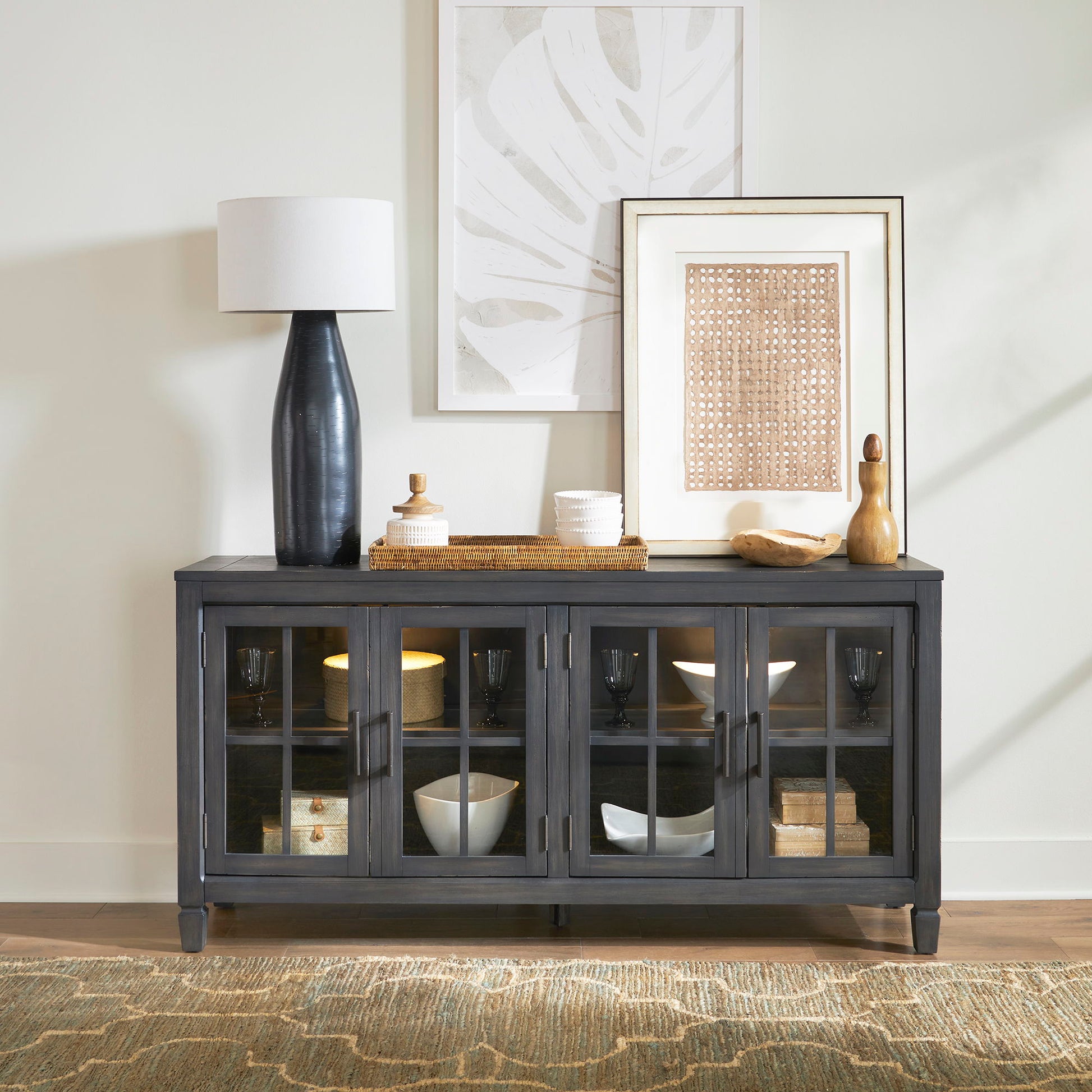 Liberty Furniture Caruso Heights - Server - Black | Meri Furniture