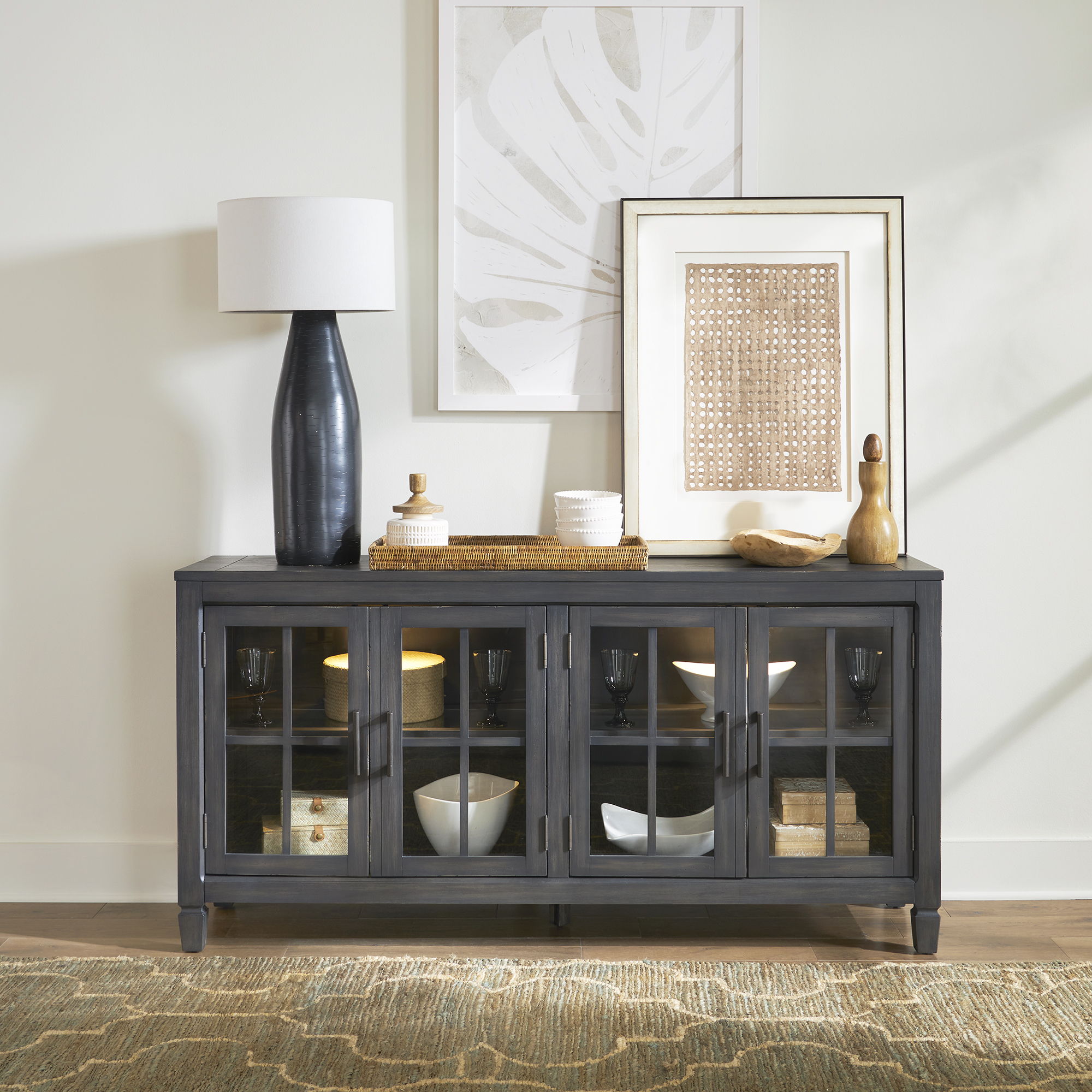 Liberty Furniture Caruso Heights - Server - Black | Meri Furniture