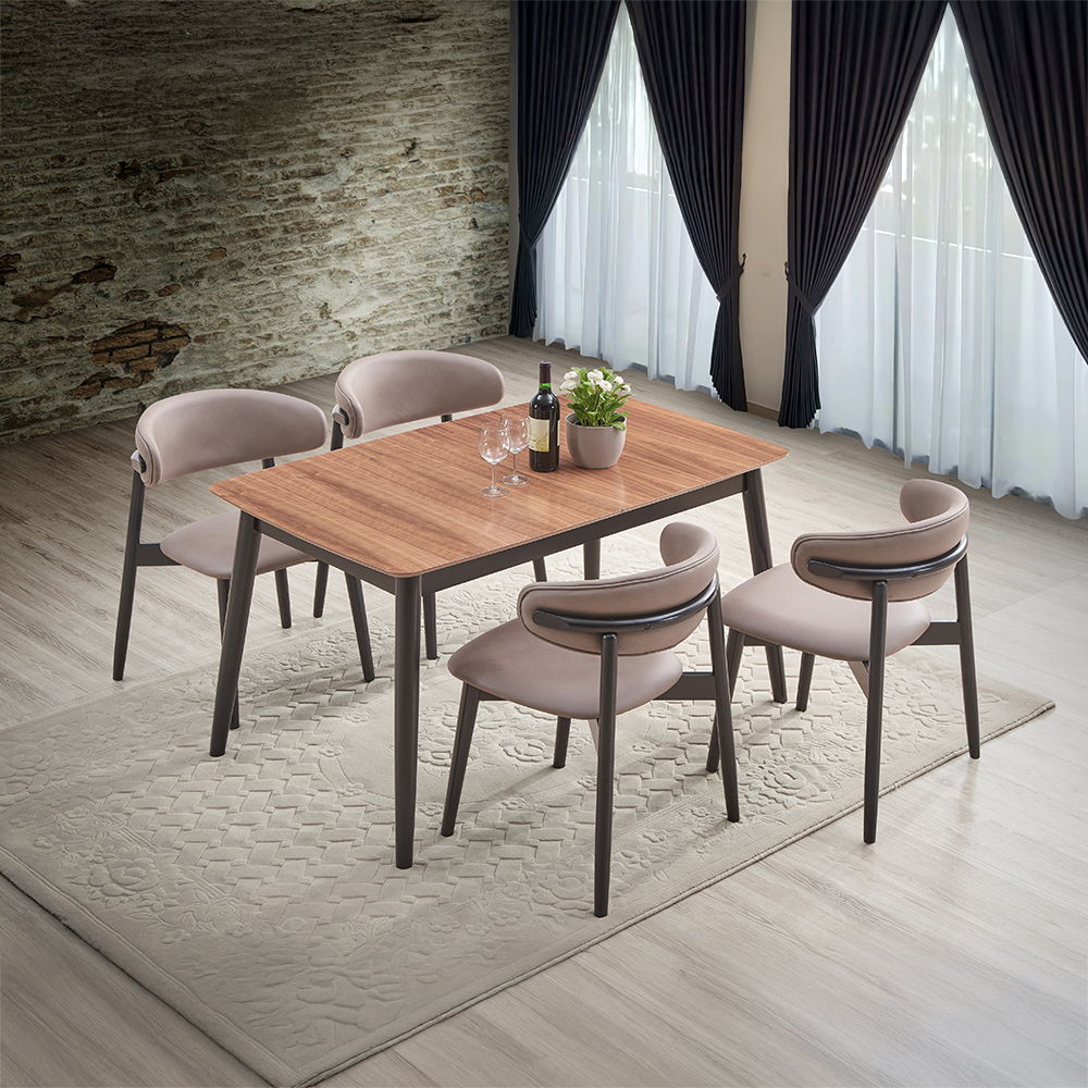 Lanae - Side Chair Set of 2) - Coffee Polish Microfiber & Black