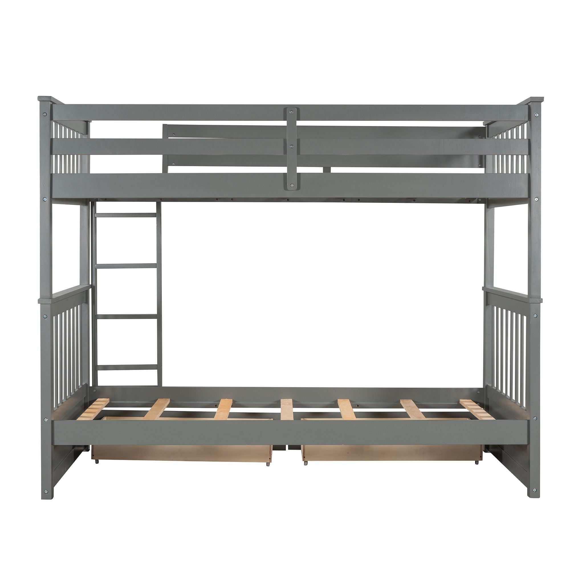 Bunk Bed With Ladders And 2 Storage Drawers