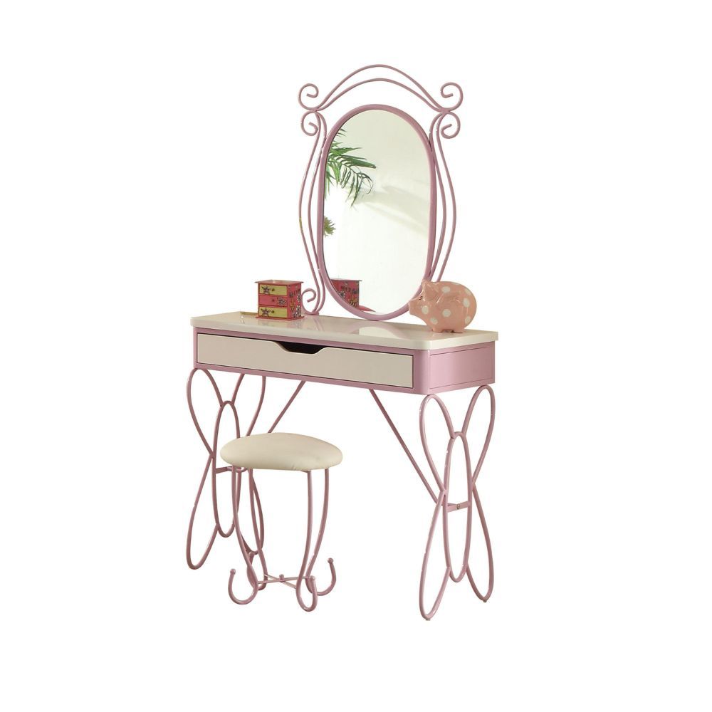 ACME Priya II - Vanity Desk - White & Light Purple | Meri Furniture