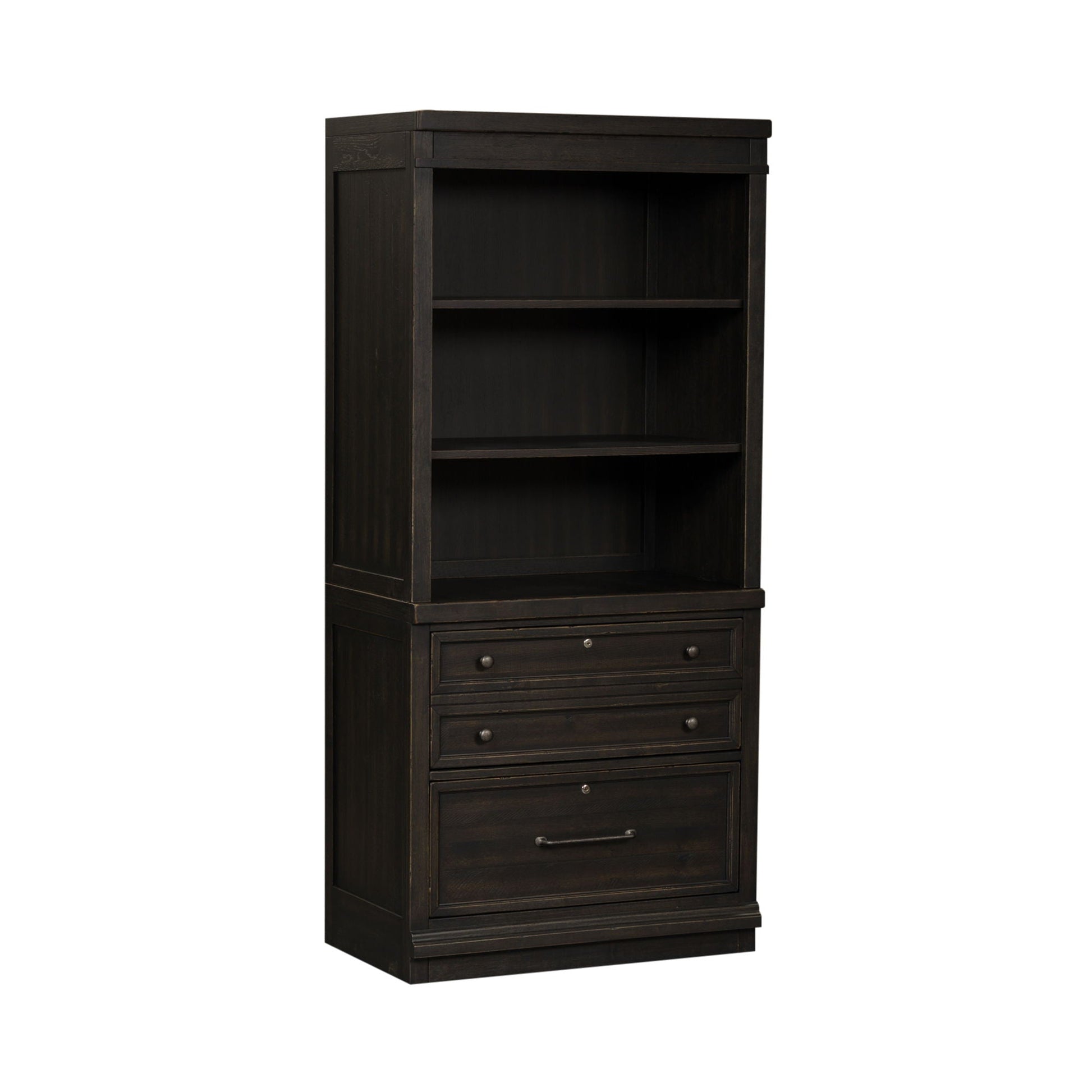 Liberty Furniture Harvest Home - 2 Piece Hutch & Cabinet Set - Black | Meri Furniture