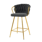 Modern Design High Stool With Plated Legs (Set of 2)
