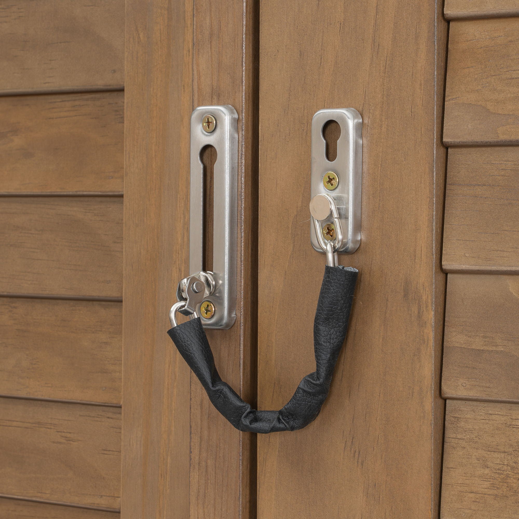 Queen Size Murphy Bed With Louvered Design And Multiple Storage Shelves - Wood