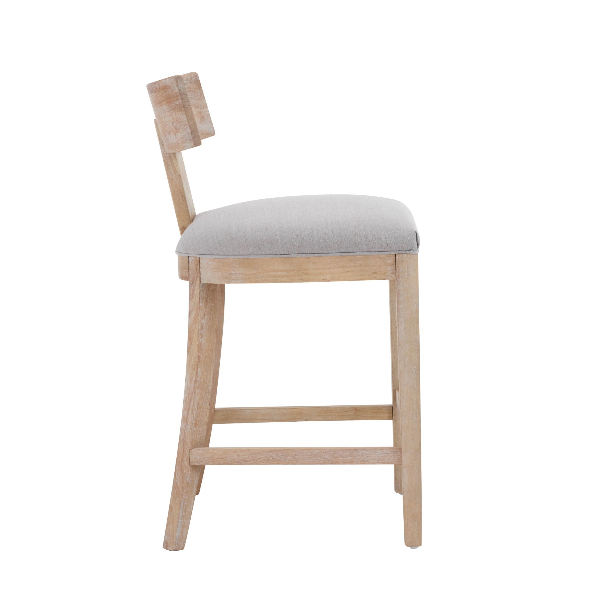 Upholstered Counter Height Bar Stools With Solid Rubber Wood Frame (Set of 2)