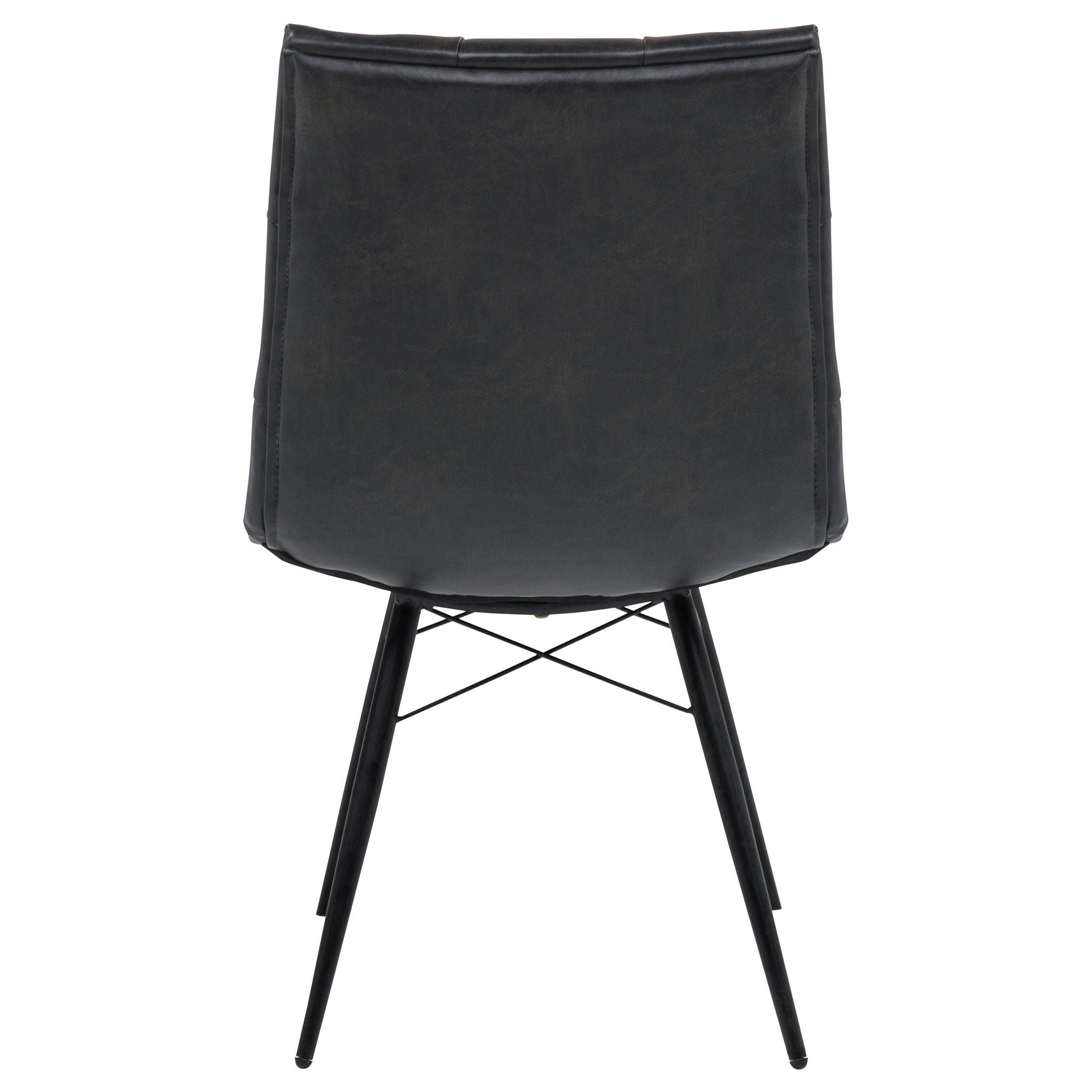 Aiken Faux Leather Upholstered Dining Side Chair Charcoal Grey (Set of 4)