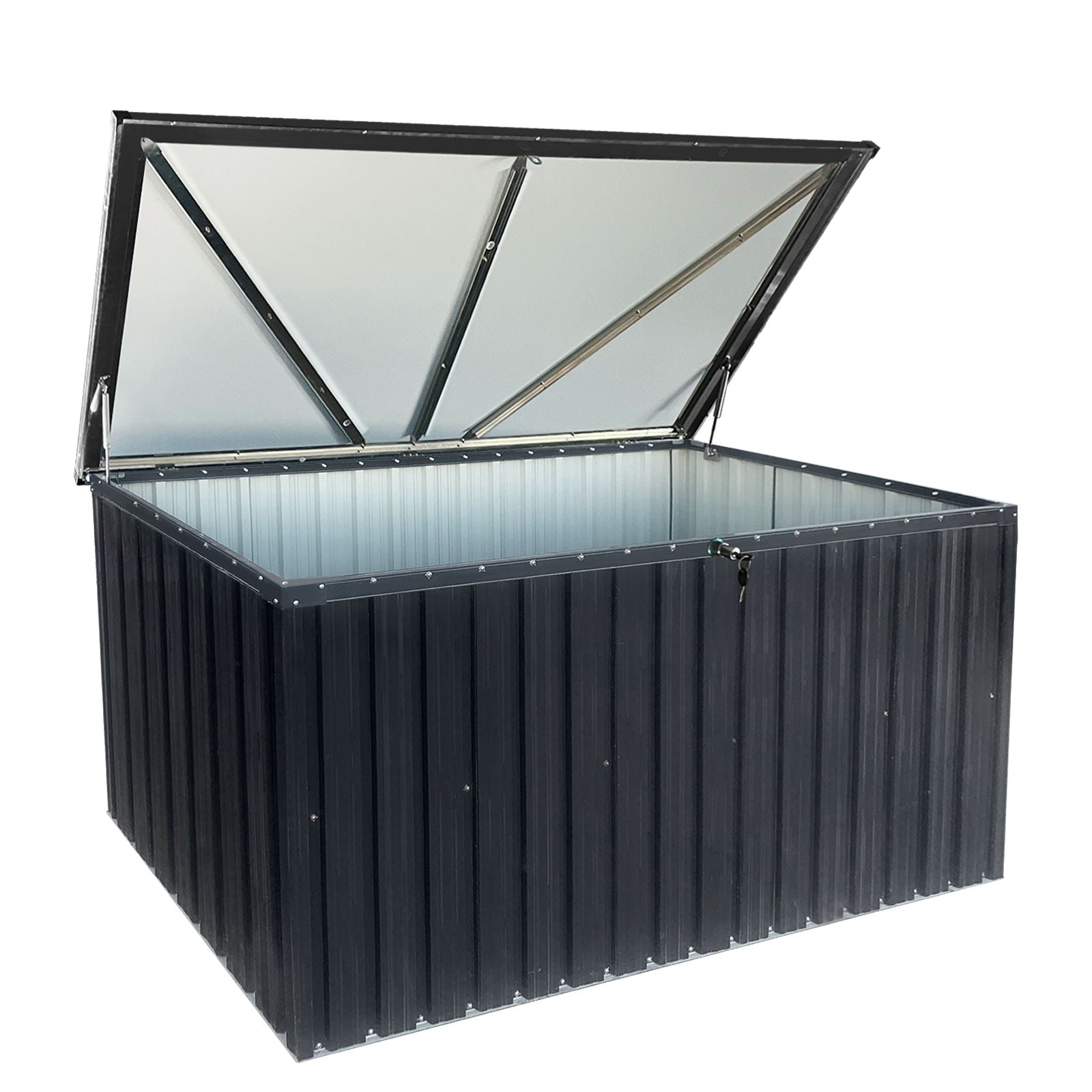 Metal Storage Box Store Large Out Door Use - Black