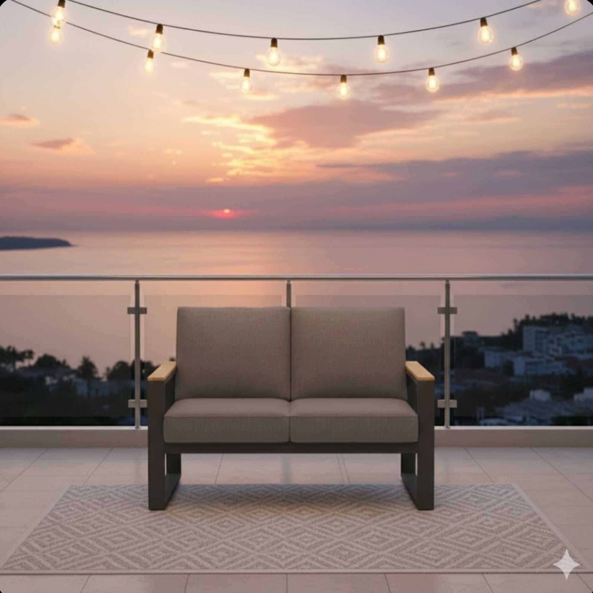 All-Weather Loveseat Sofa With Thick Cushions